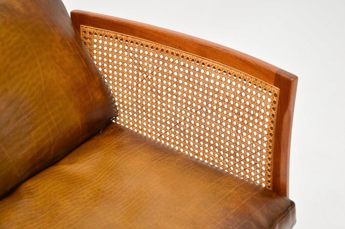 Vintage Danish Teak und Leder Sessel von Illum Wikkelso im Angebot 7