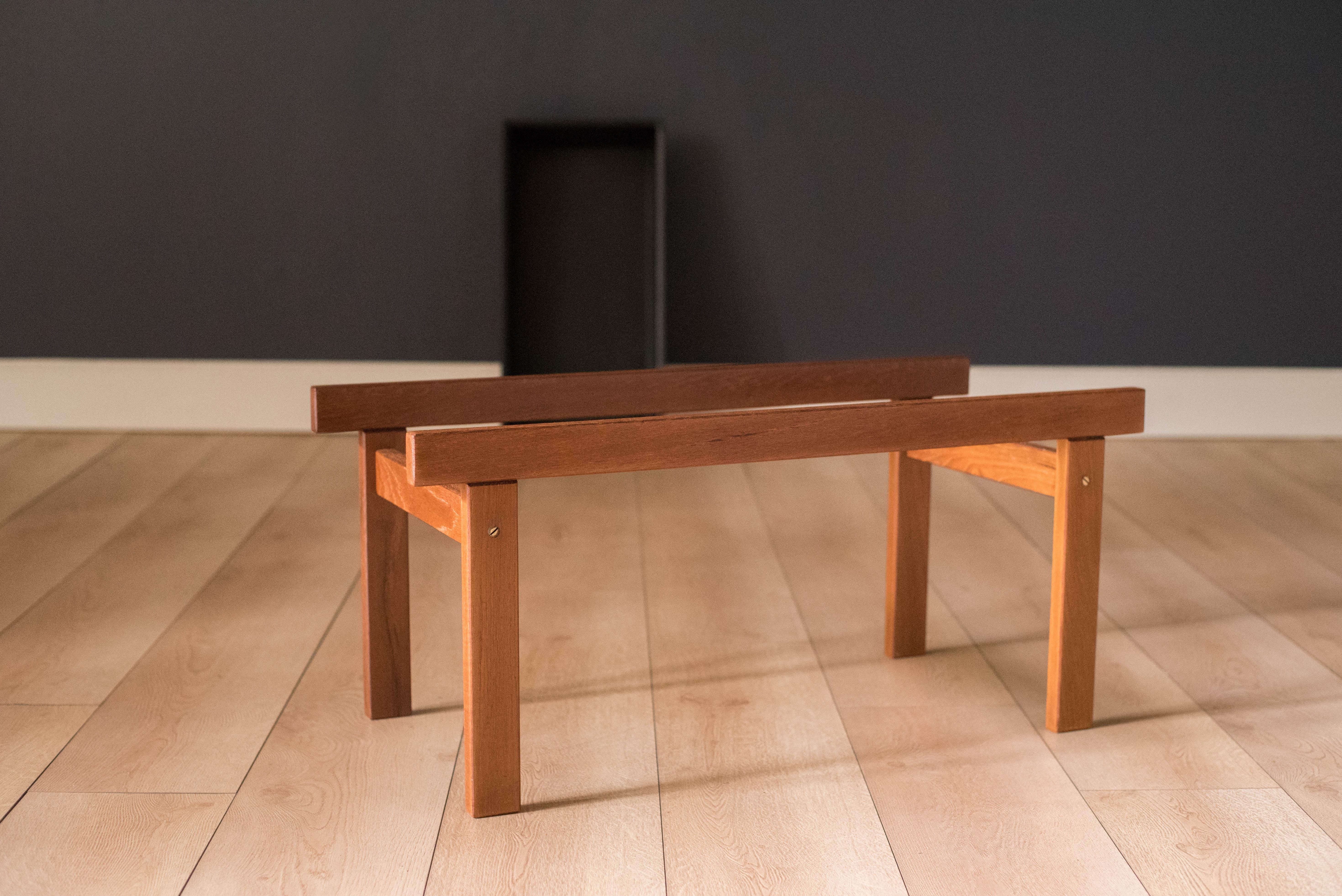 Vintage Danish Teak and Metal Planter Box 4