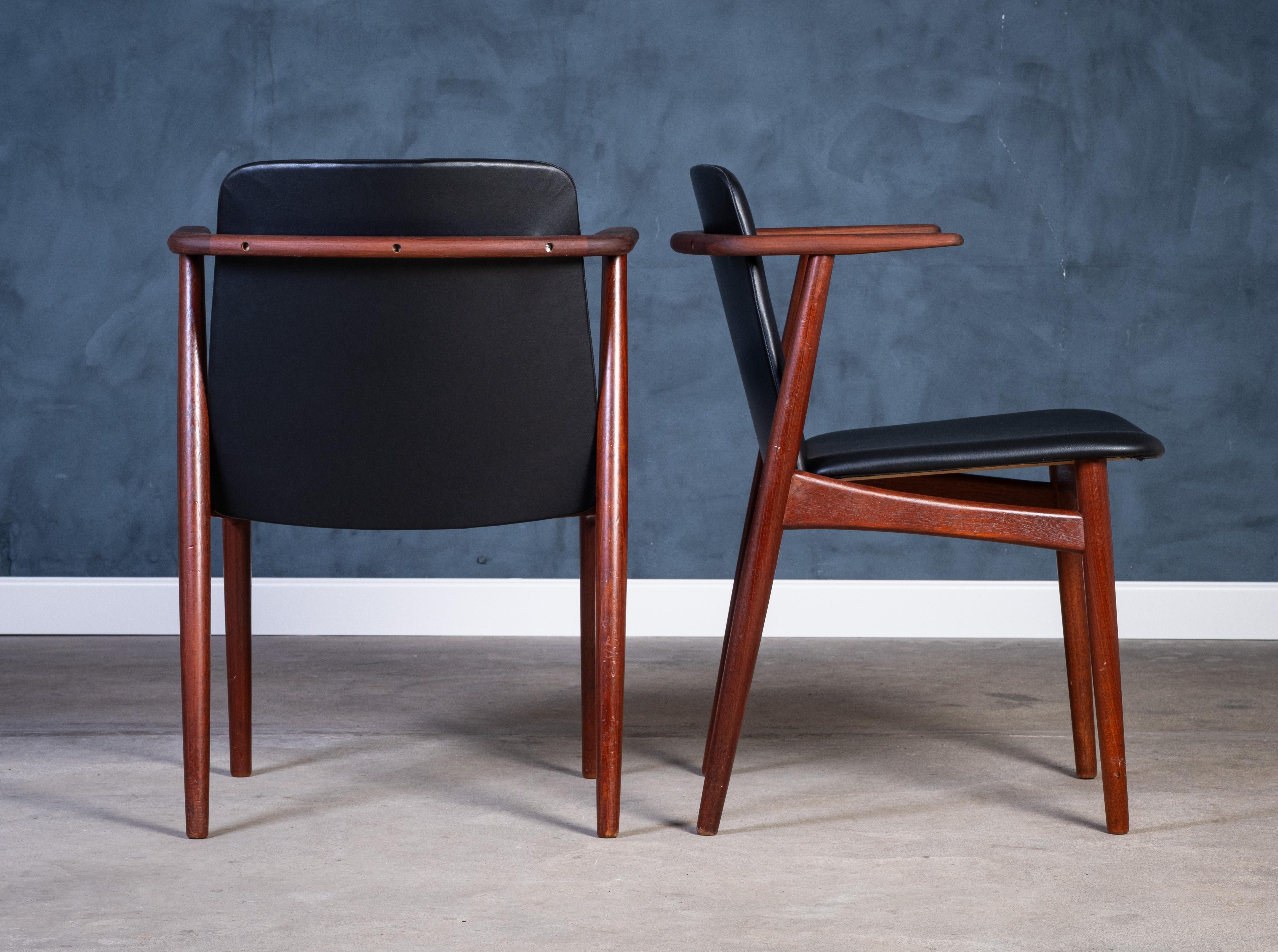 Mid-20th Century Vintage Danish Teak Armchairs by Hans Olsen, 1960s, Set of 4 For Sale
