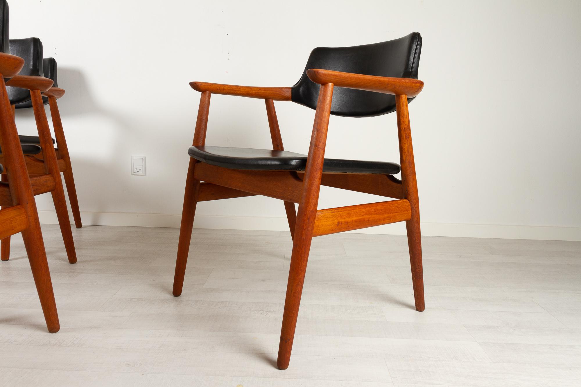 Dänische Vintage-Sessel aus Teakholz GM11 von Svend Aage Eriksen, 4er-Set, 1960er Jahre im Angebot 4