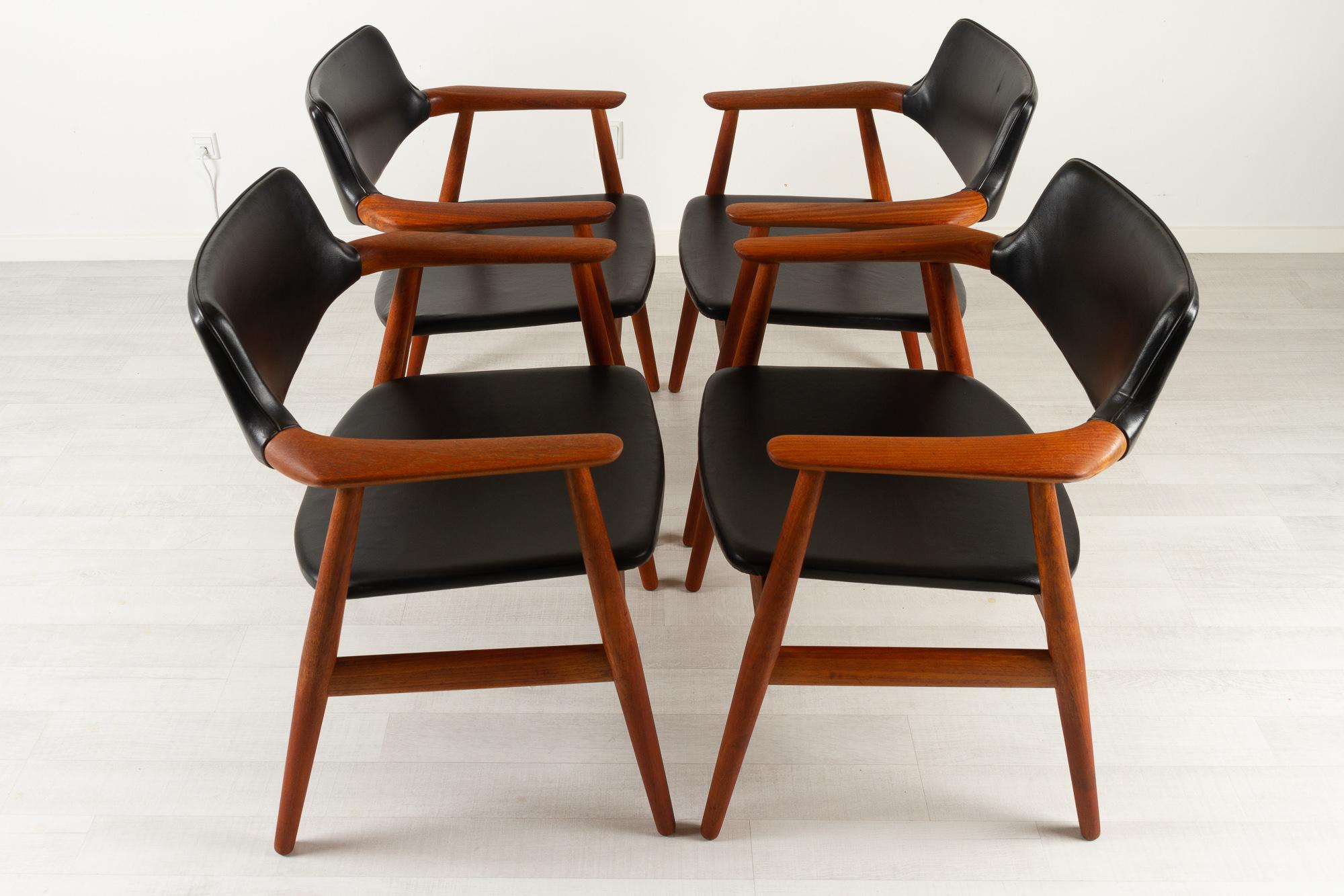 Dänische Vintage-Sessel aus Teakholz GM11 von Svend Aage Eriksen, 4er-Set, 1960er Jahre im Angebot 2