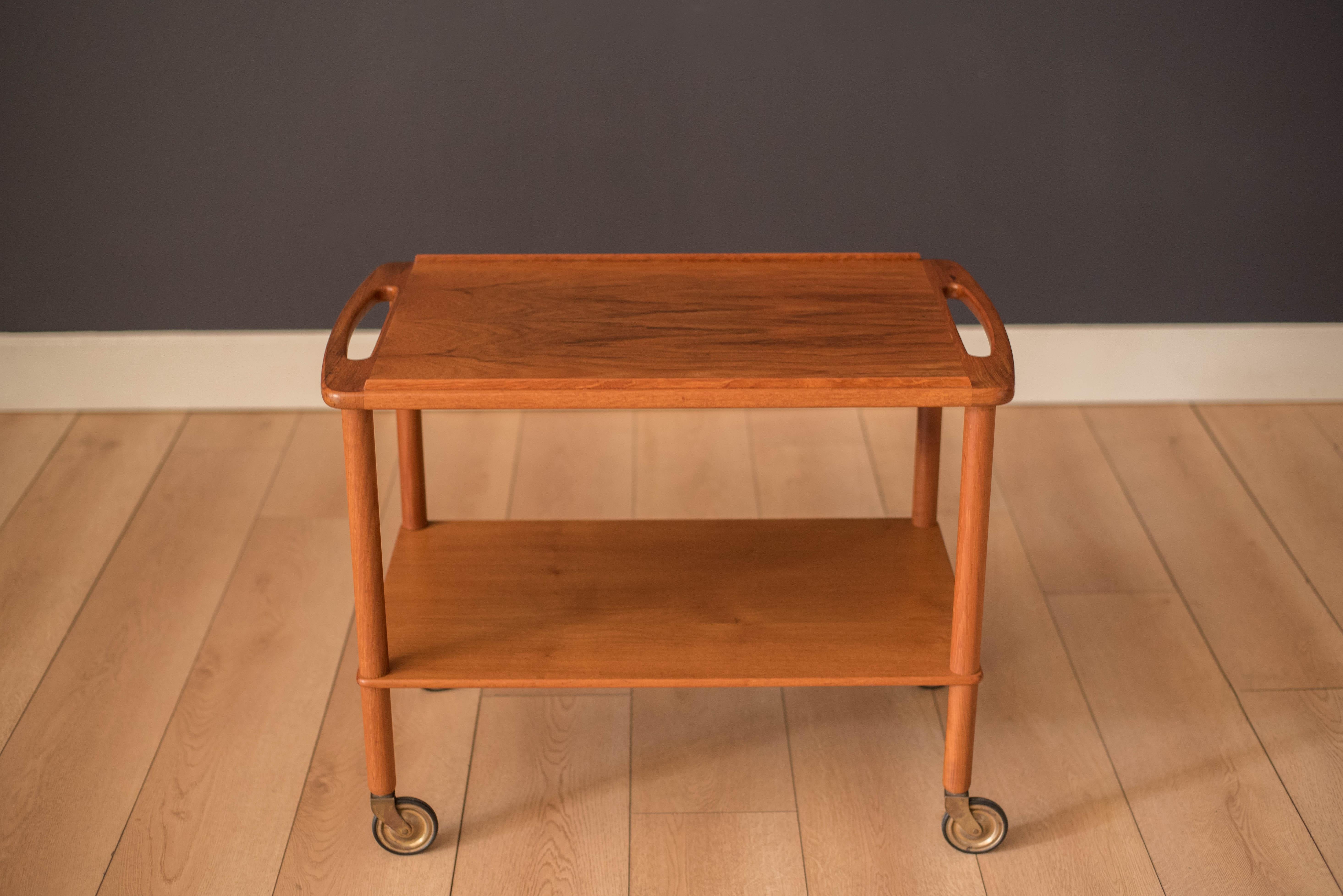 vintage teak bar cart