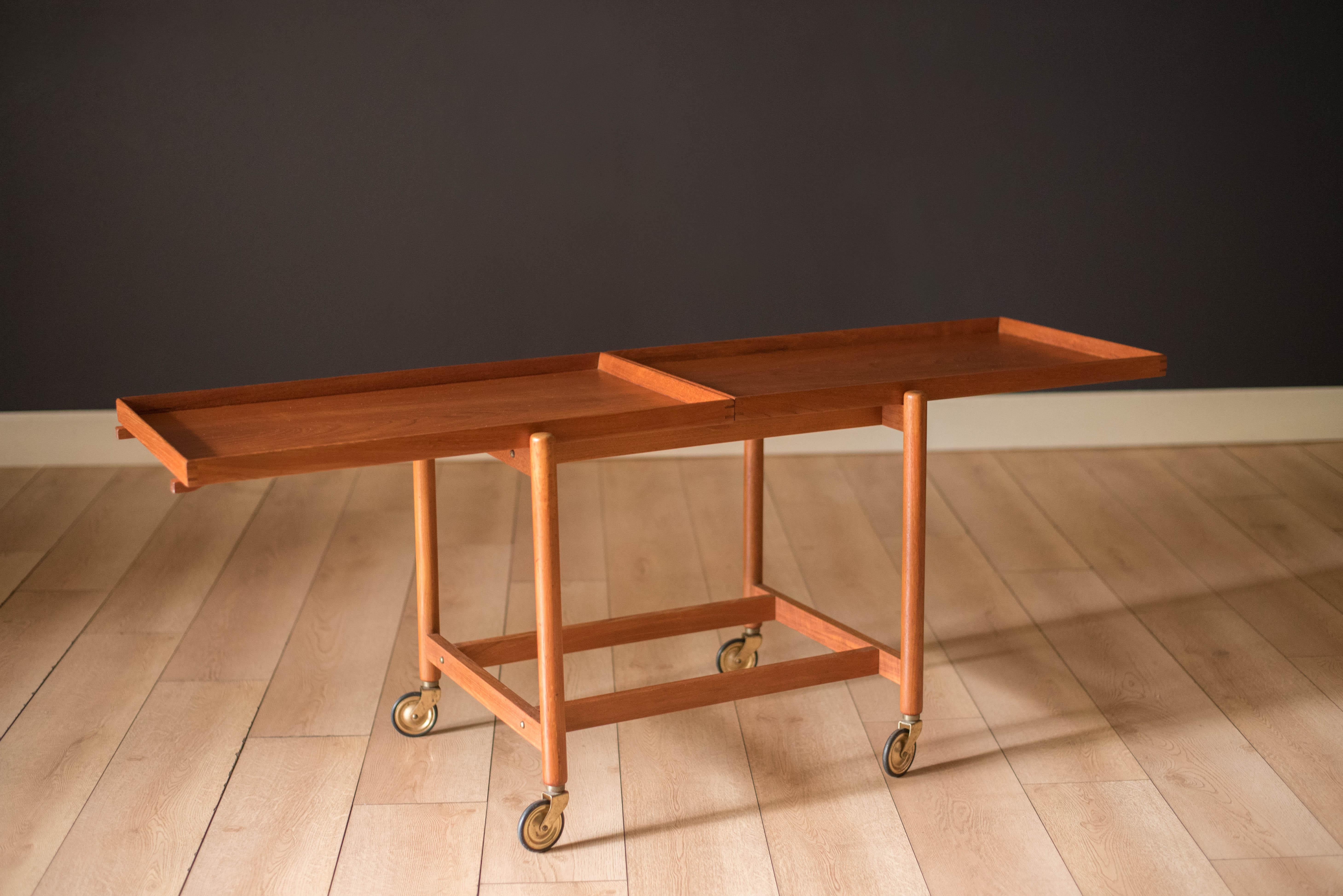 Mid-20th Century Vintage Danish Teak Bar Cart by Poul Hundevad