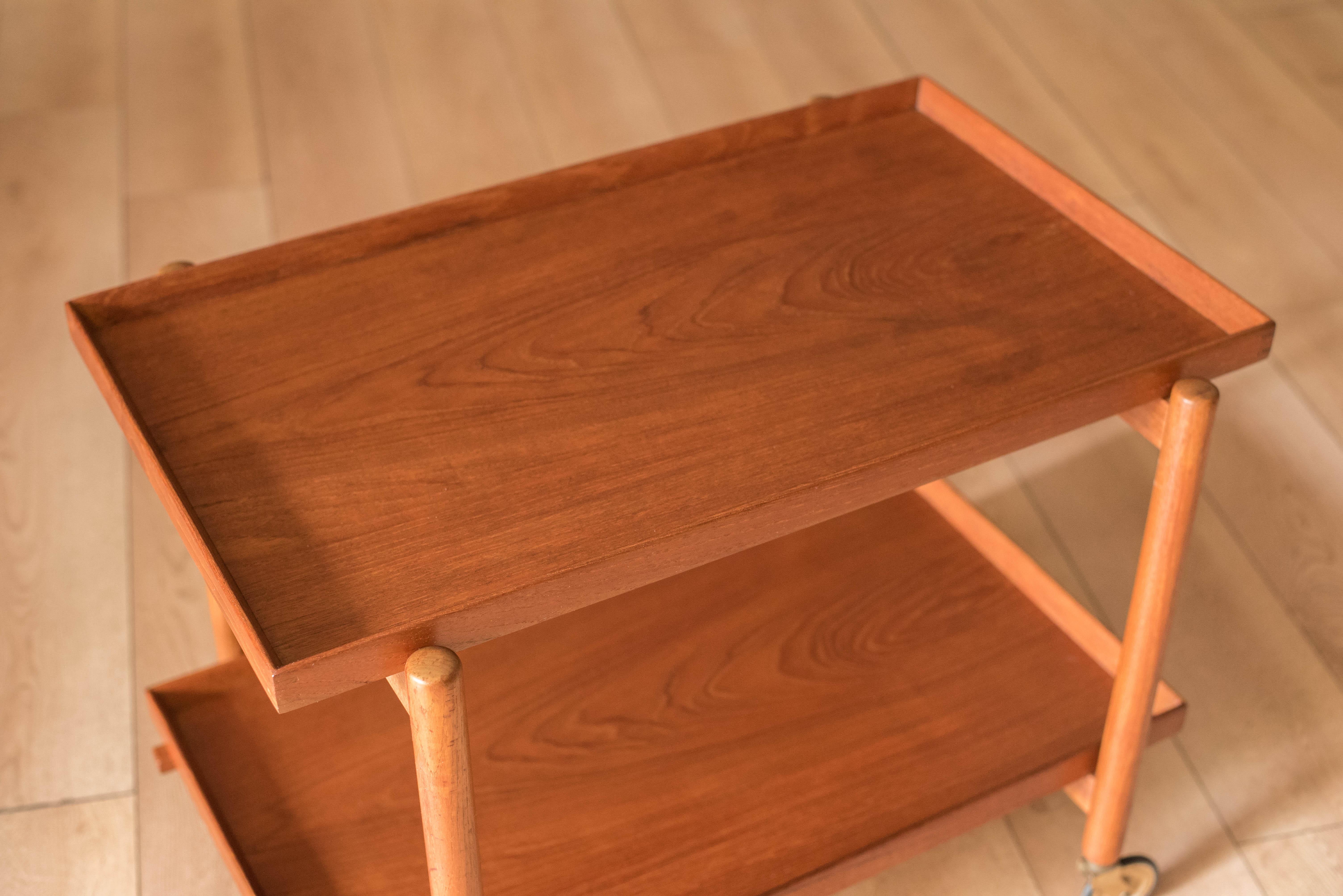 Vintage Danish Teak Bar Cart by Poul Hundevad 1