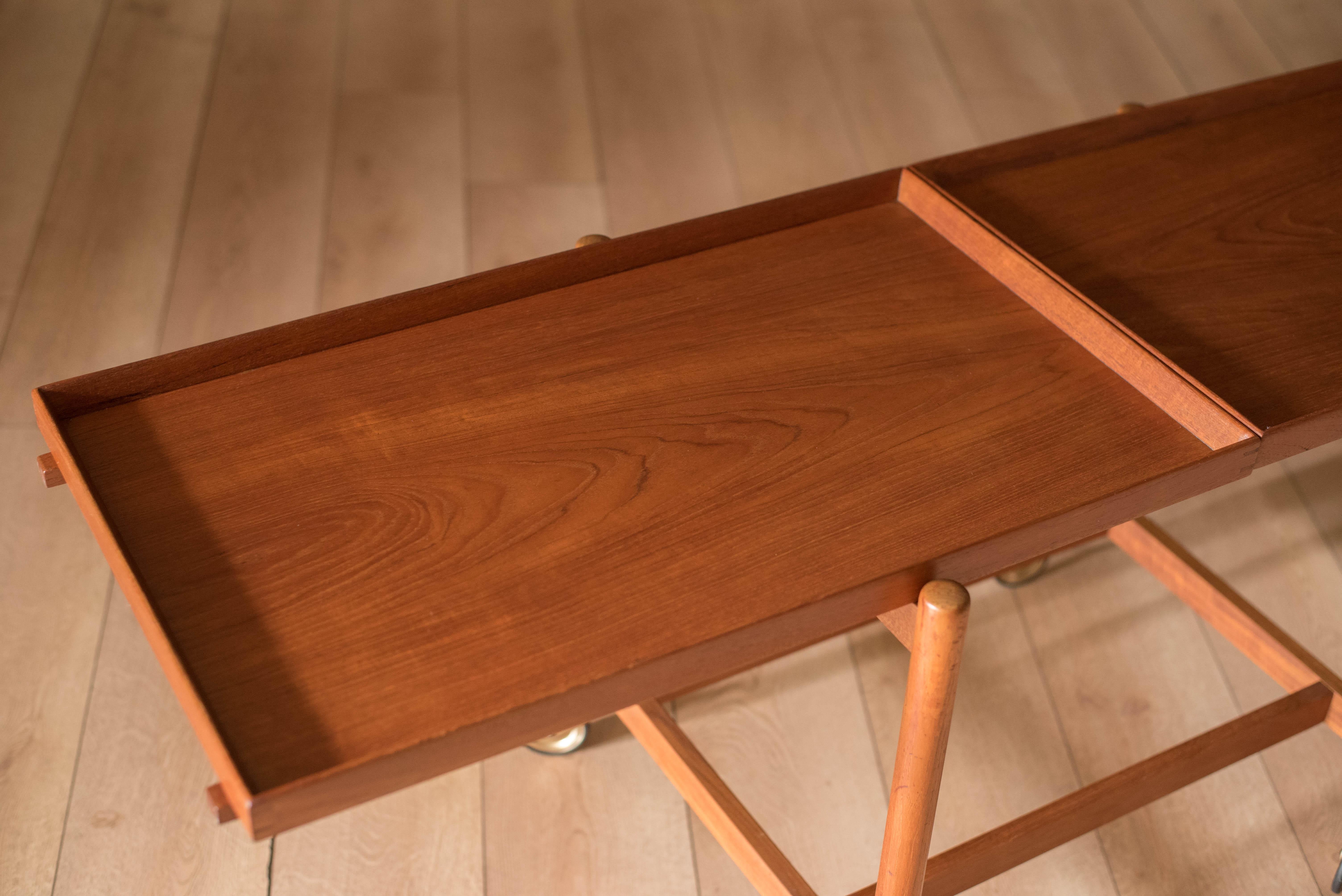 Vintage Danish Teak Bar Cart by Poul Hundevad 3
