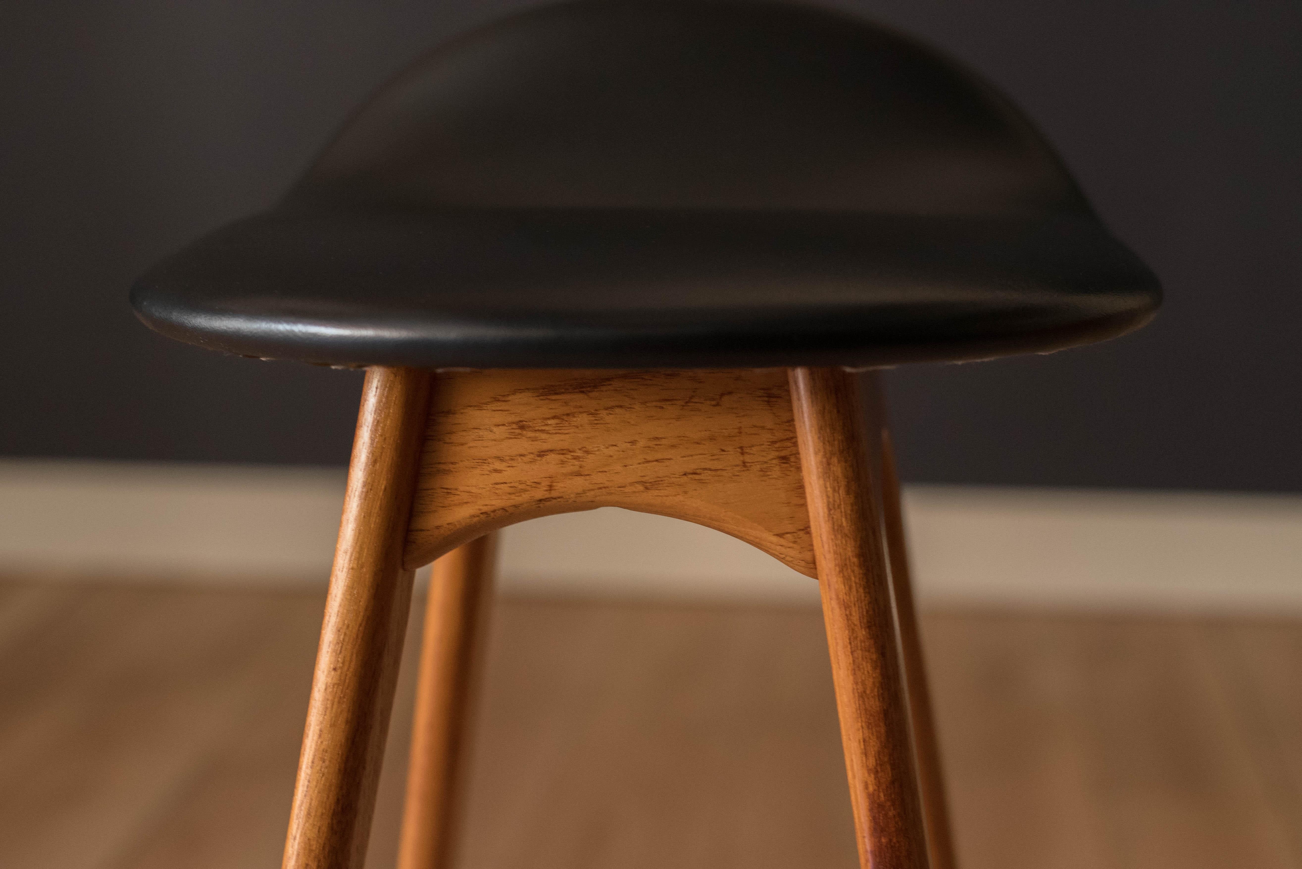 Vintage Danish Teak Bar Stool by Erik Buch for O.D. Mobler For Sale 6