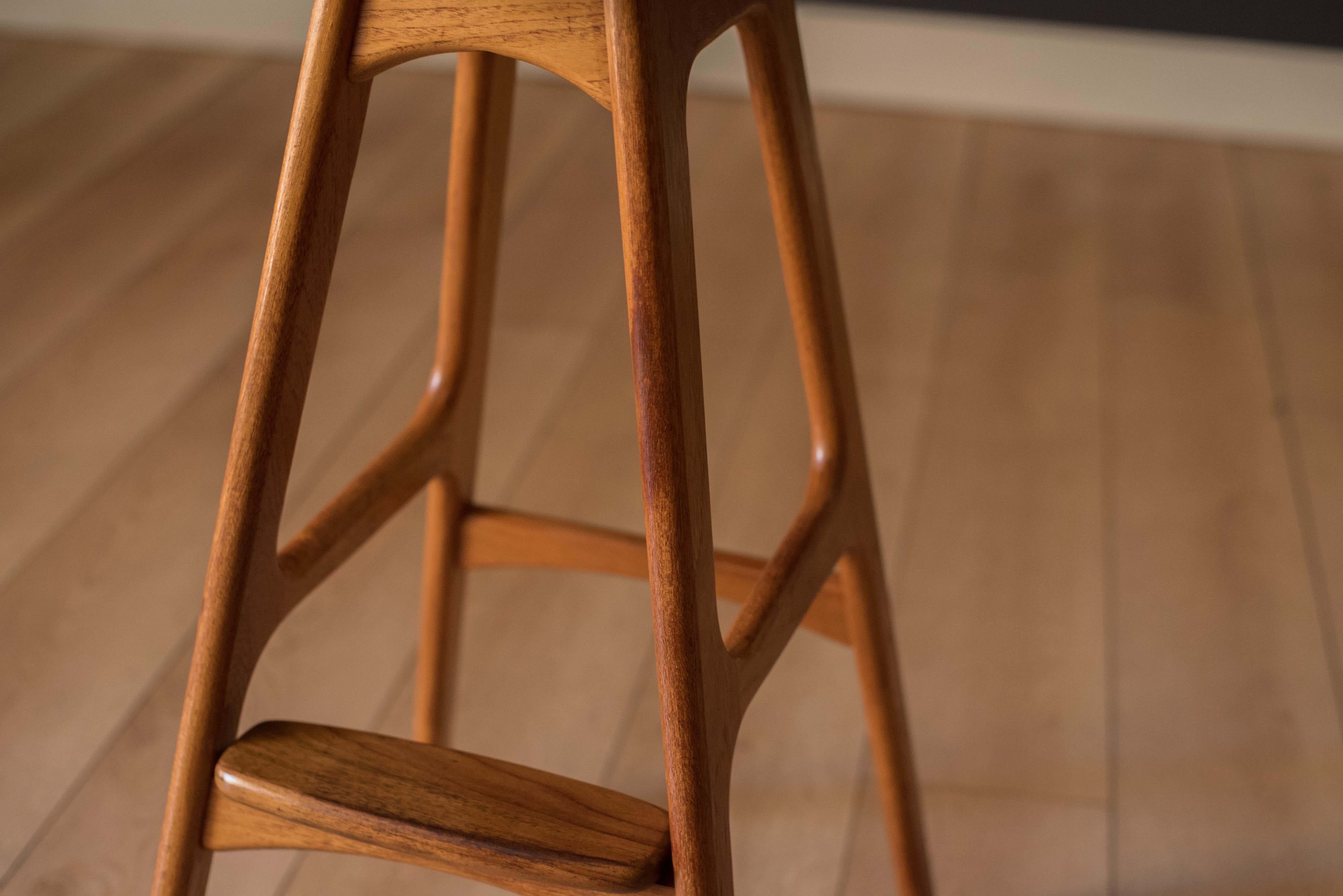 Vintage Danish Teak Bar Stool by Erik Buch for O.D. Mobler For Sale 7