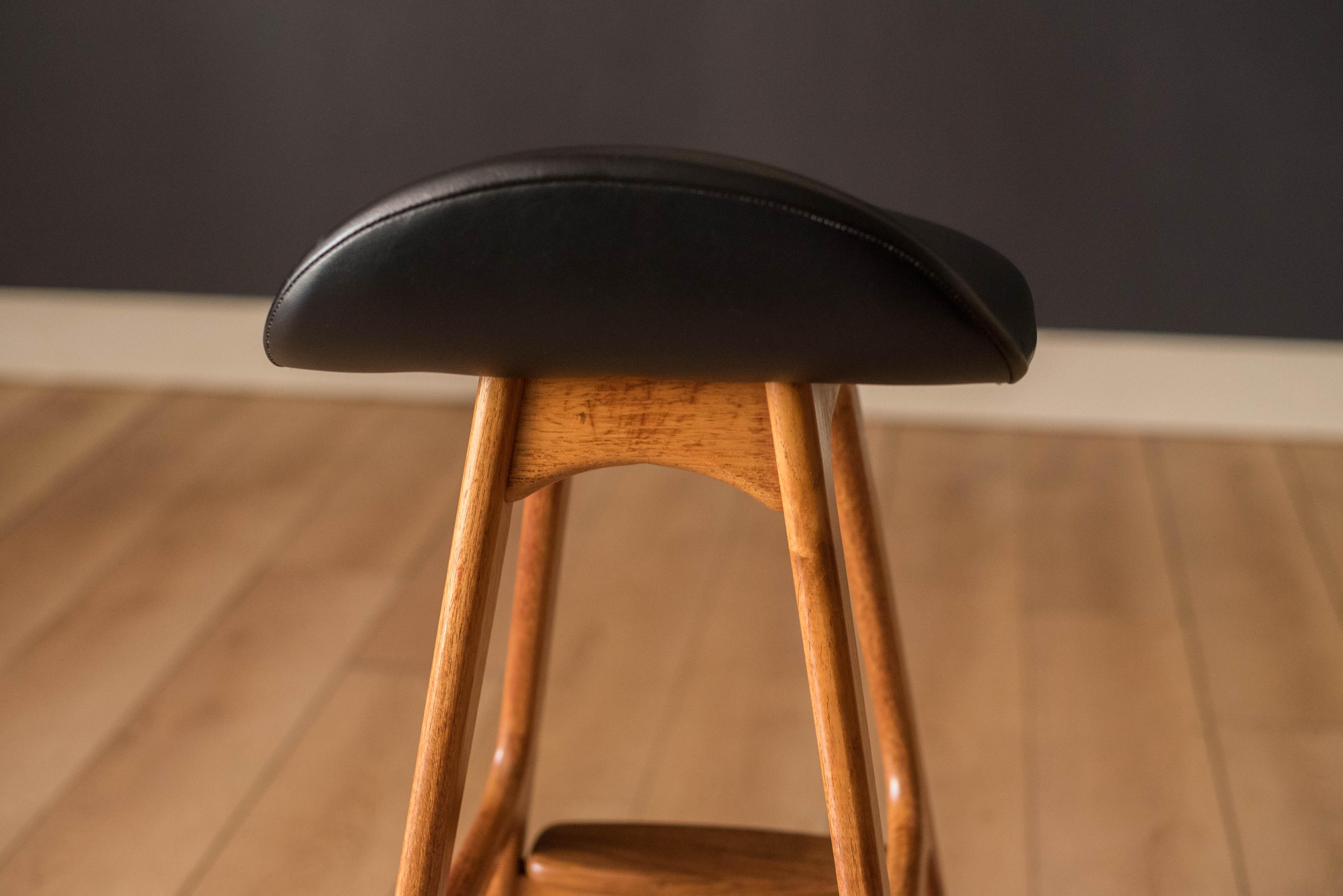 Vintage Danish Teak Bar Stool by Erik Buch for O.D. Mobler For Sale 2