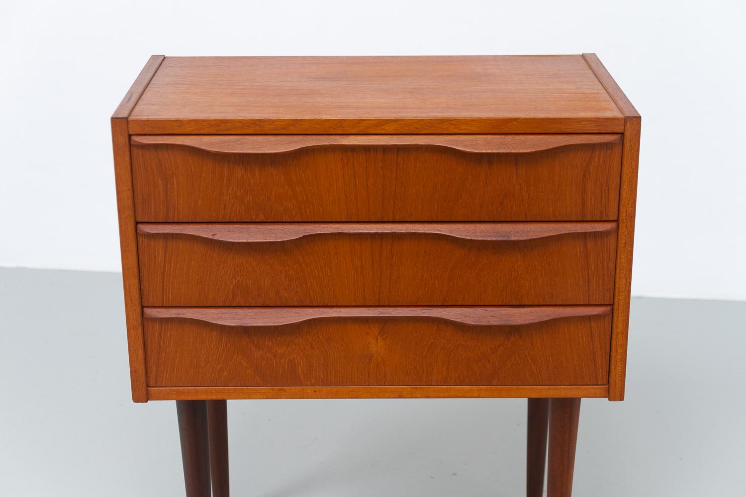 Mid-20th Century Vintage Danish Teak Bedside Table, 1960s. For Sale