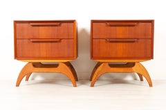 Vintage Danish Teak Bedside Tables 1960s, Set of 2
