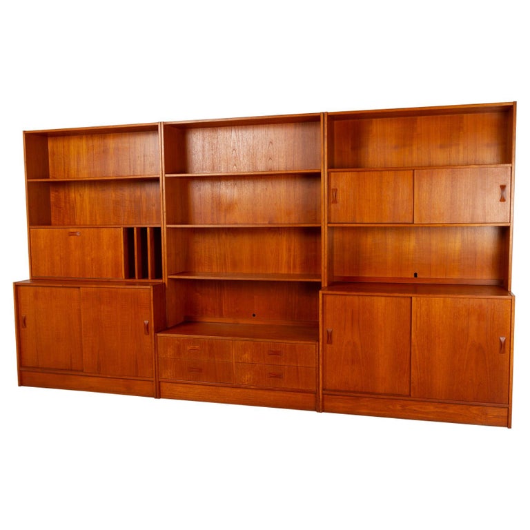 Vintage Danish Teak Bookcase by Clausen and Søn, 1960s at 1stDibs