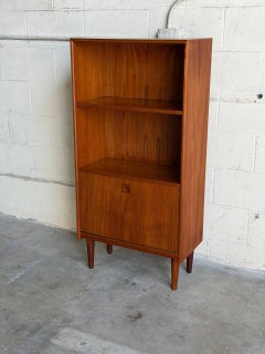 Vintage Danish Teak Bookcase Cabinet Secretary Display Shelf MCM 1960s