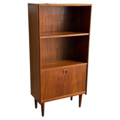 Vintage Danish Teak Bookcase Cabinet Secretary Display Shelf MCM 1960s