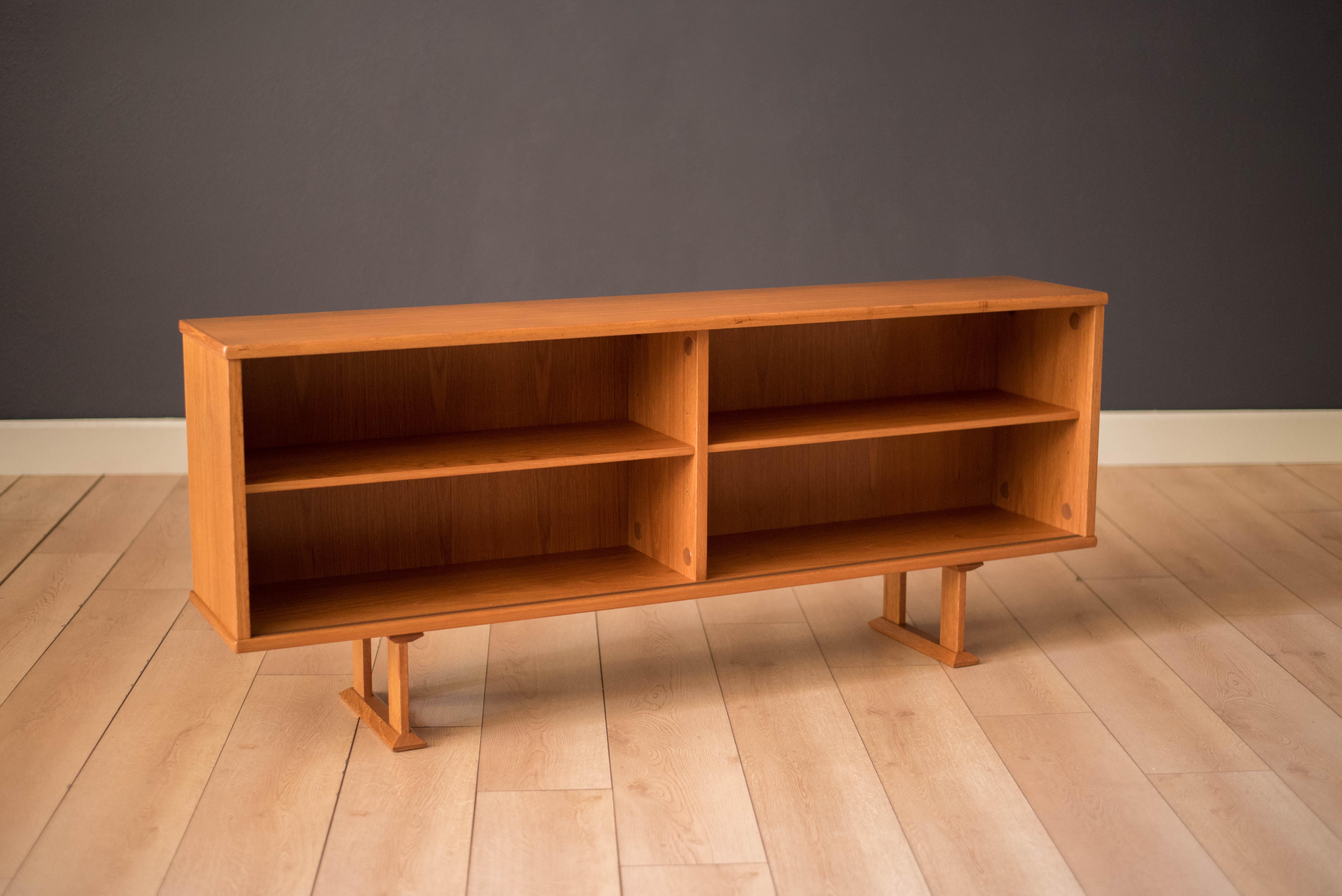 Scandinavian Modern Vintage Danish Teak Bookcase Console Cabinet