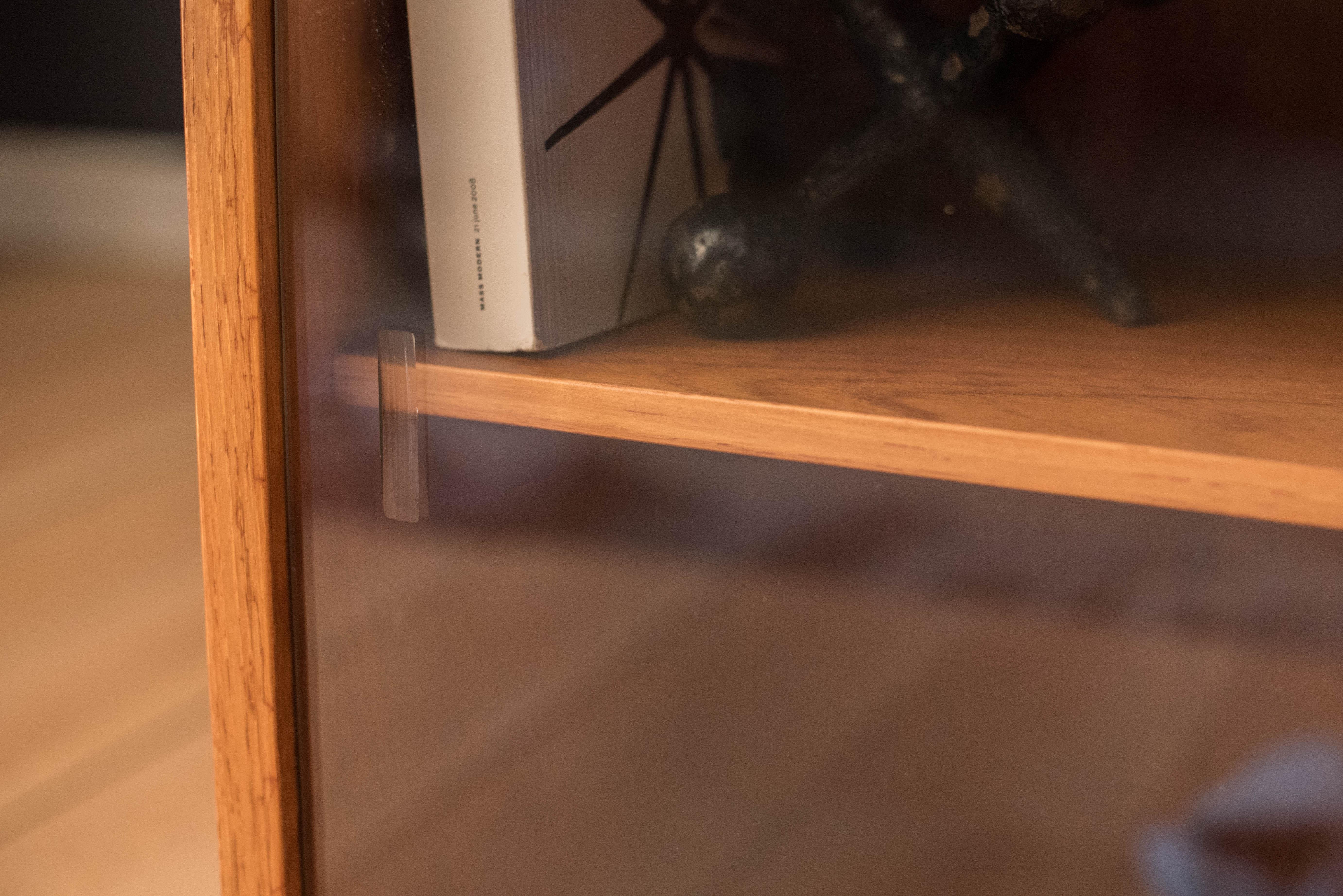 Vintage Danish Teak Bookcase Console Cabinet In Good Condition In San Jose, CA