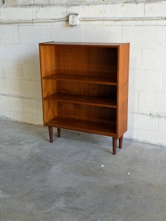 Vintage Danish Teak Bookcase Scandinavian Modern Open Shelf Cabinet