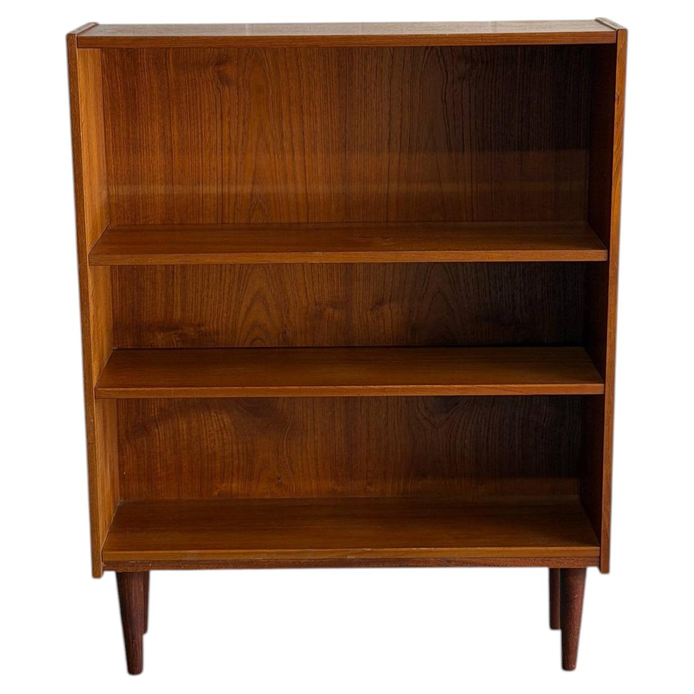 Vintage Danish Teak Bookcase Scandinavian Modern Open Shelf Cabinet