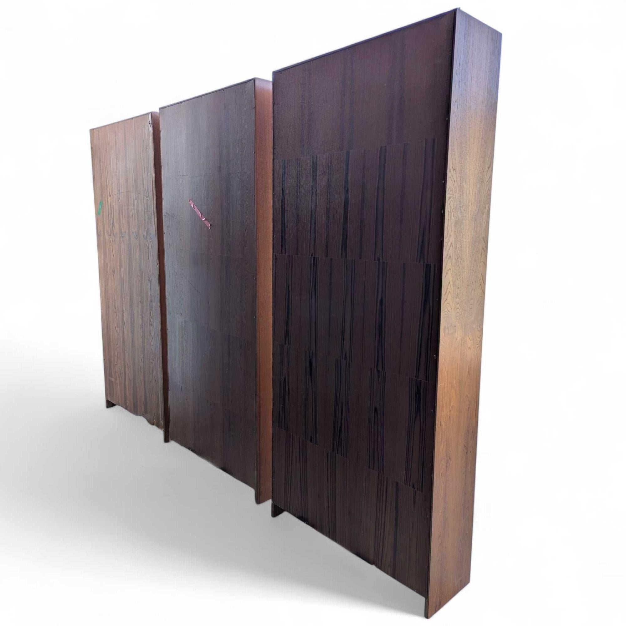 Vintage Danish Teak Bookcases, Set of Three, Mid-Century Modern Wall Unit, 1960s For Sale 5