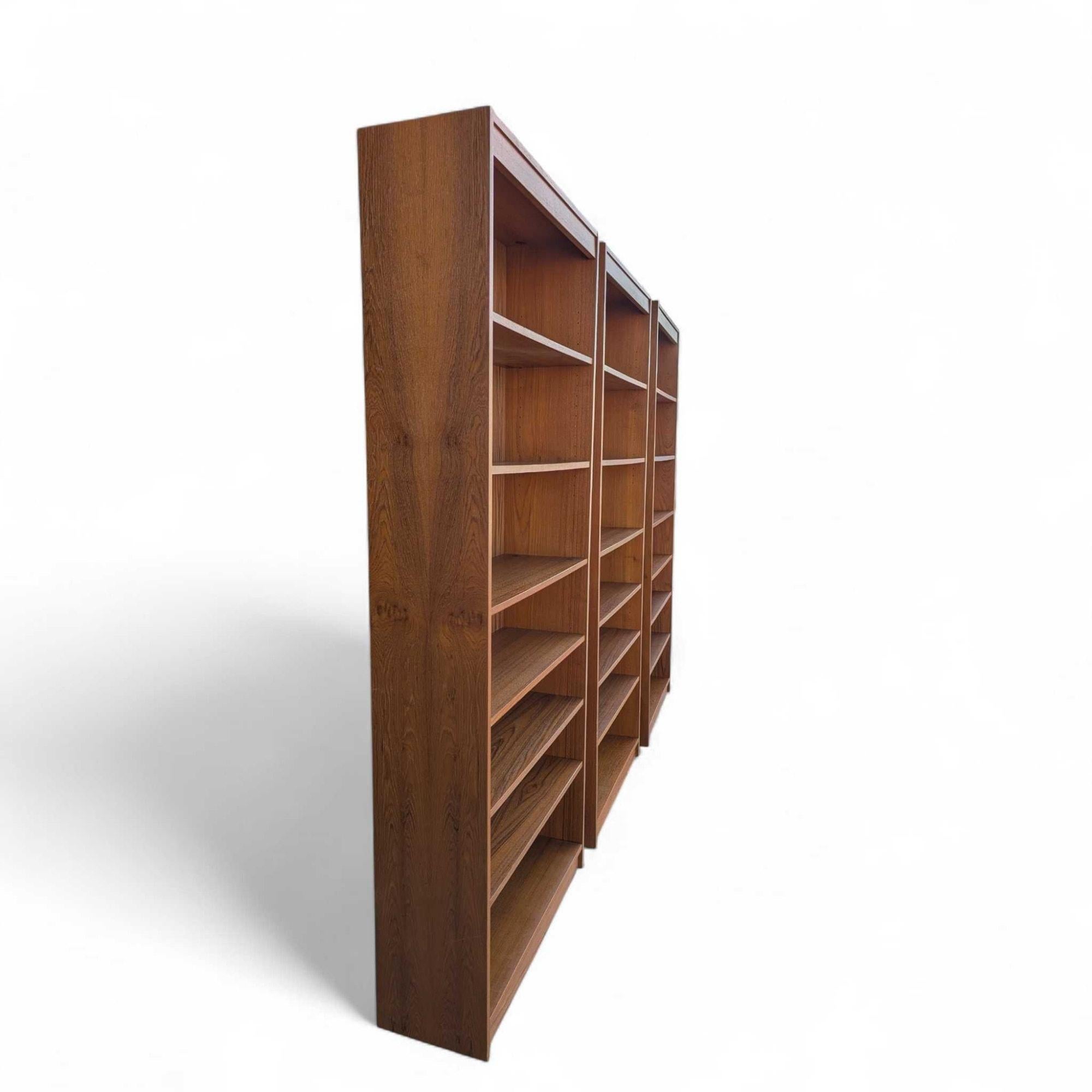 Vintage Danish Teak Bookcases, Set of Three, Mid-Century Modern Wall Unit, 1960s For Sale 2