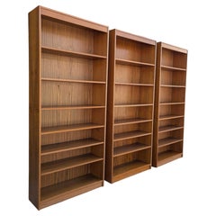 Vintage Danish Teak Bookcases, Set of Three, Mid-Century Modern Wall Unit, 1960s