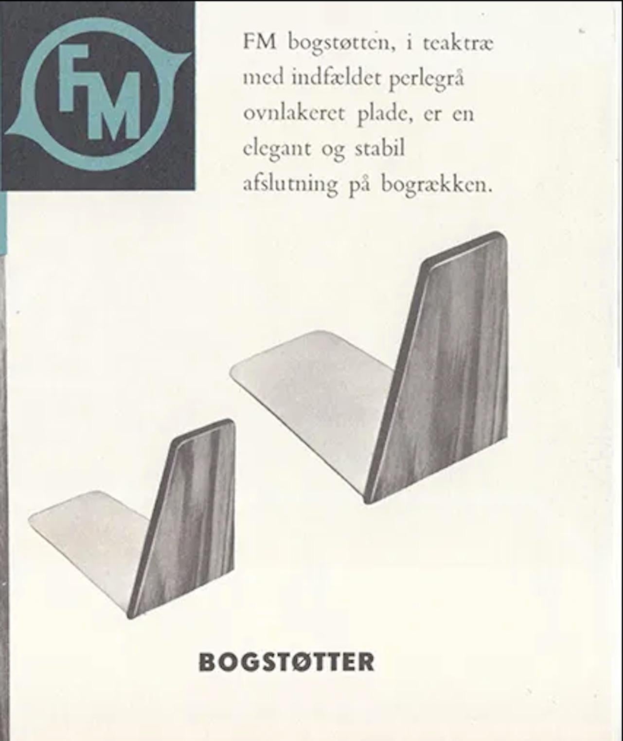 Vintage Danish Teak Bookends by Kai Kristiansen for FM 1960s Set of 6 5