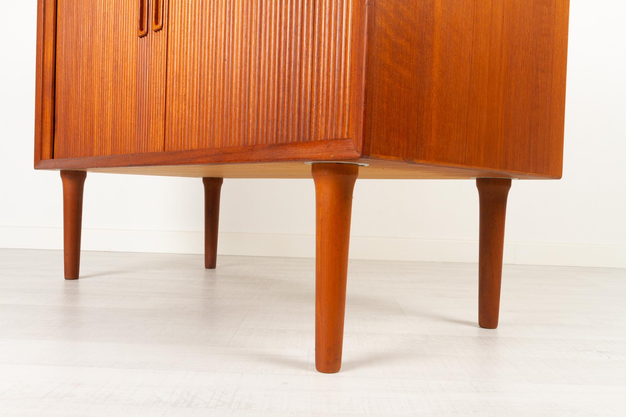 Vintage Danish Teak Cabinet with Tambour Doors by Lyby Møbler, 1960s 5