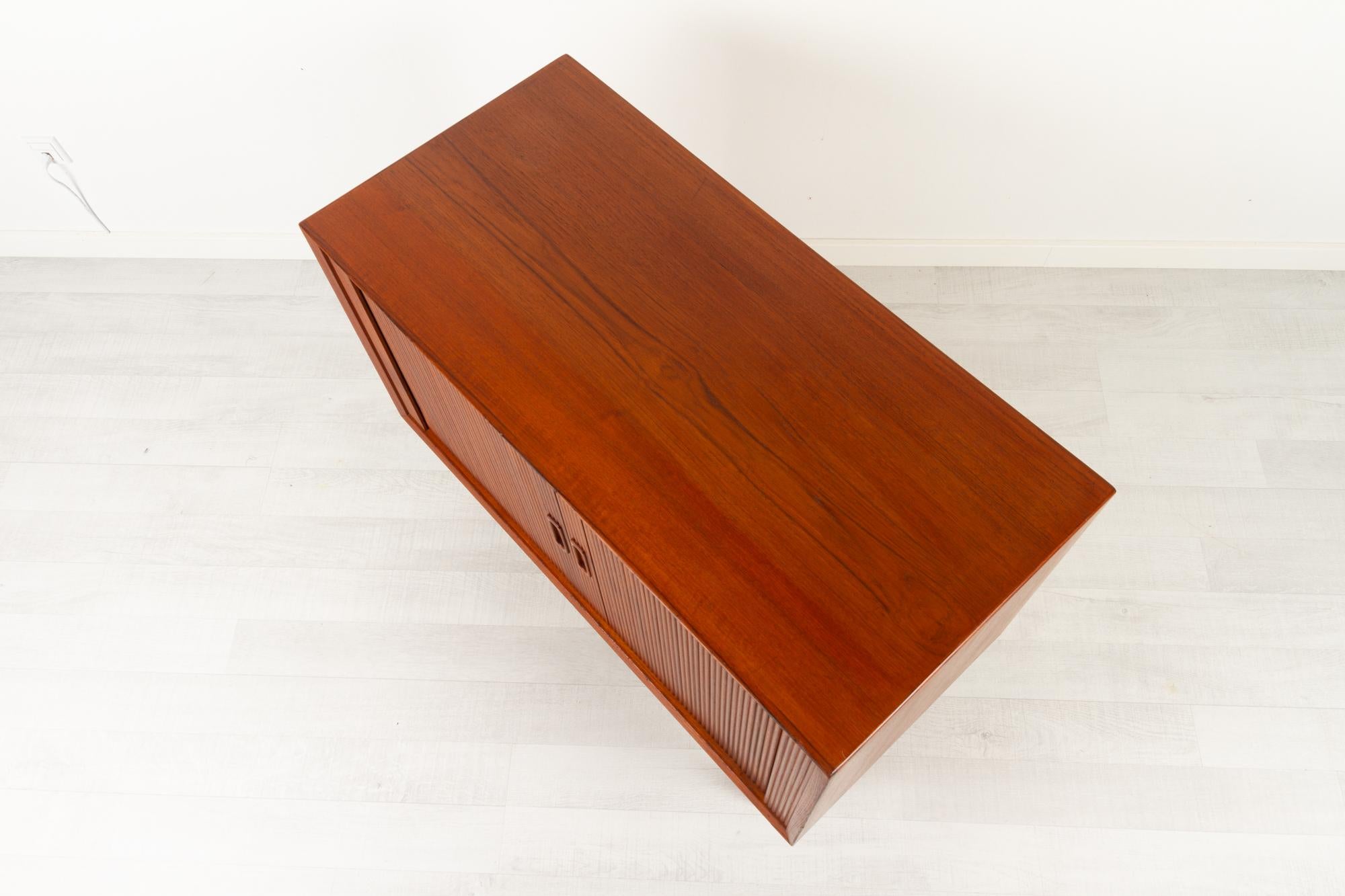 Vintage Danish Teak Cabinet with Tambour Doors by Lyby Møbler, 1960s 7