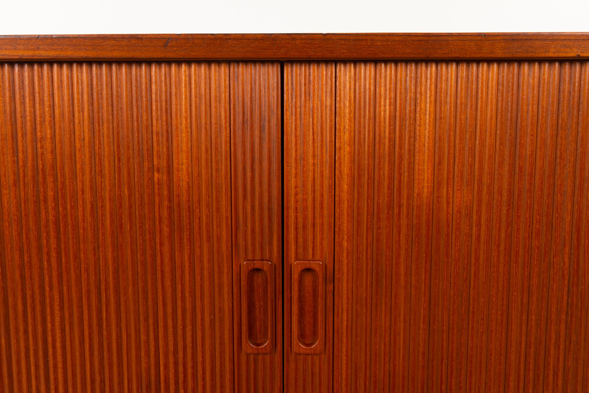 Vintage Danish Teak Cabinet with Tambour Doors by Lyby Møbler, 1960s 9