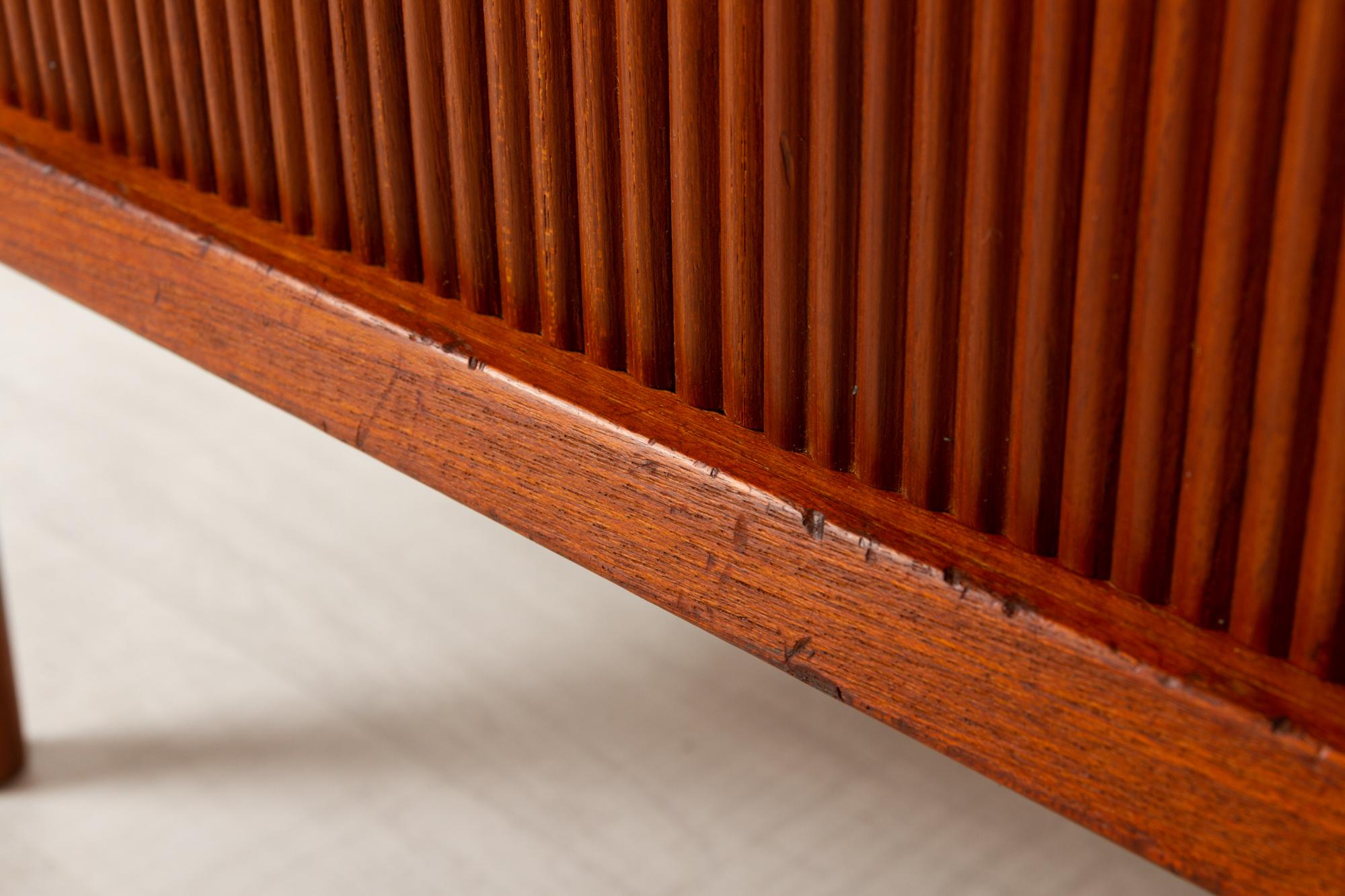 Vintage Danish Teak Cabinet with Tambour Doors by Lyby Møbler, 1960s 10