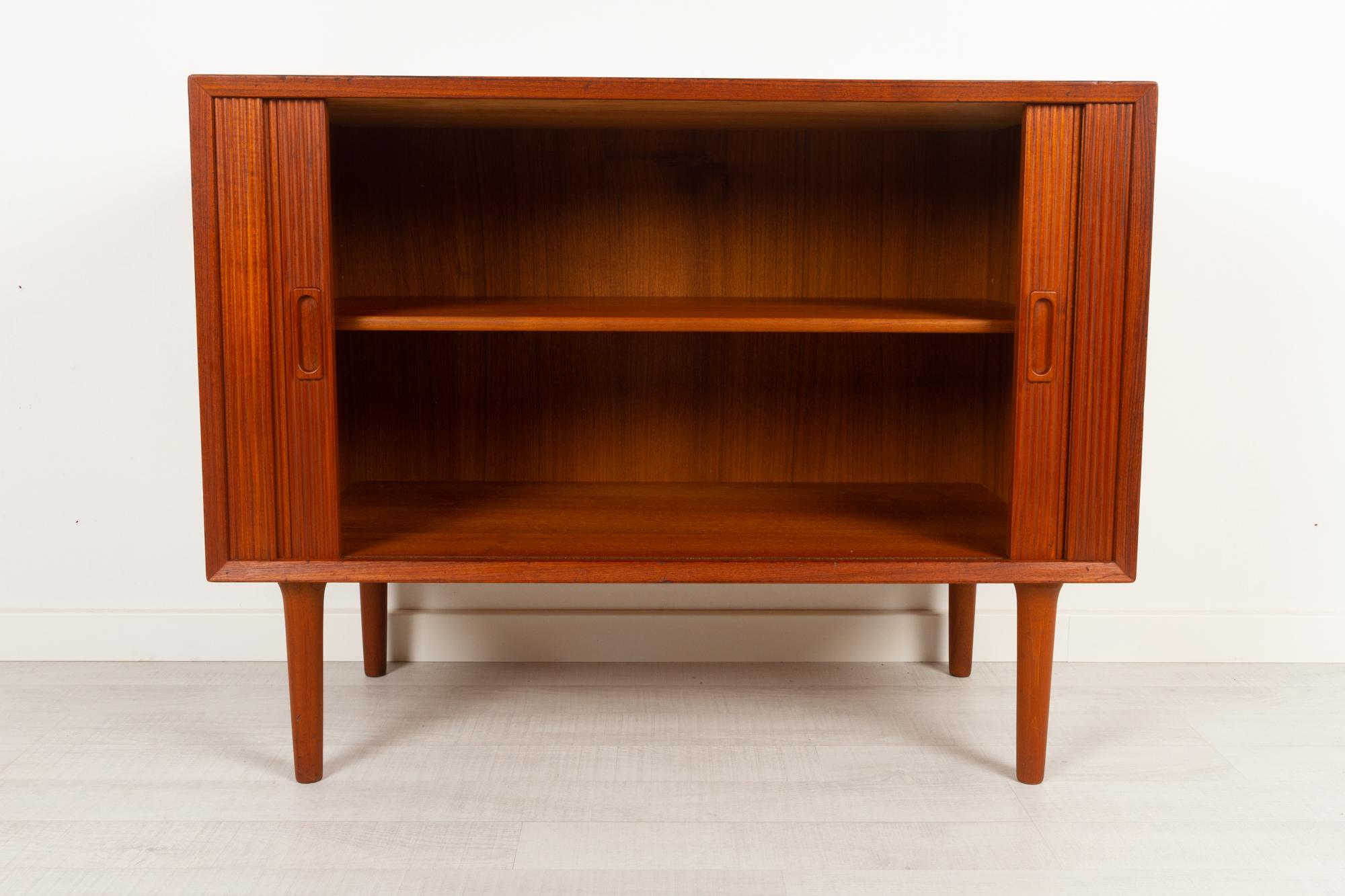 Vintage Danish Teak Cabinet with Tambour Doors by Lyby Møbler, 1960s 1