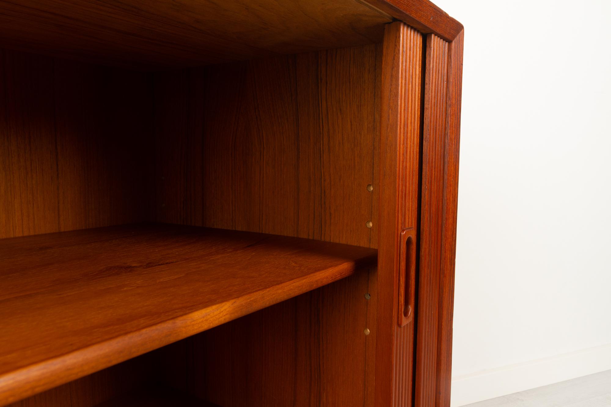 Vintage Danish Teak Cabinet with Tambour Doors by Lyby Møbler, 1960s 2