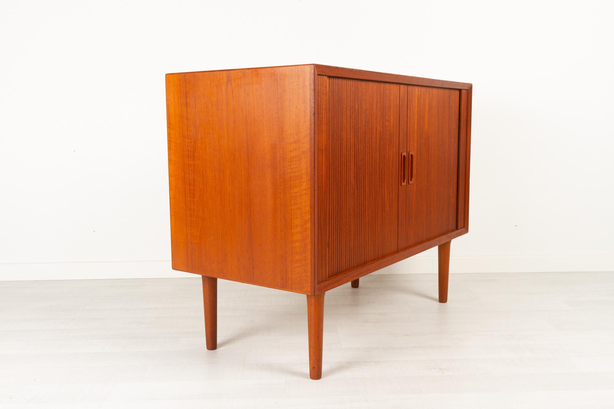 Vintage Danish Teak Cabinet with Tambour Doors by Lyby Møbler, 1960s 3
