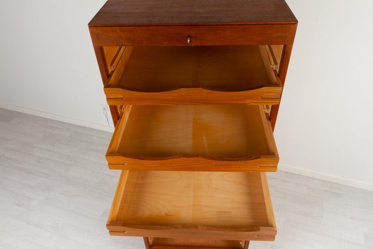Vintage Danish Teak Cabinet with Tambour Front, 1960s For Sale 4