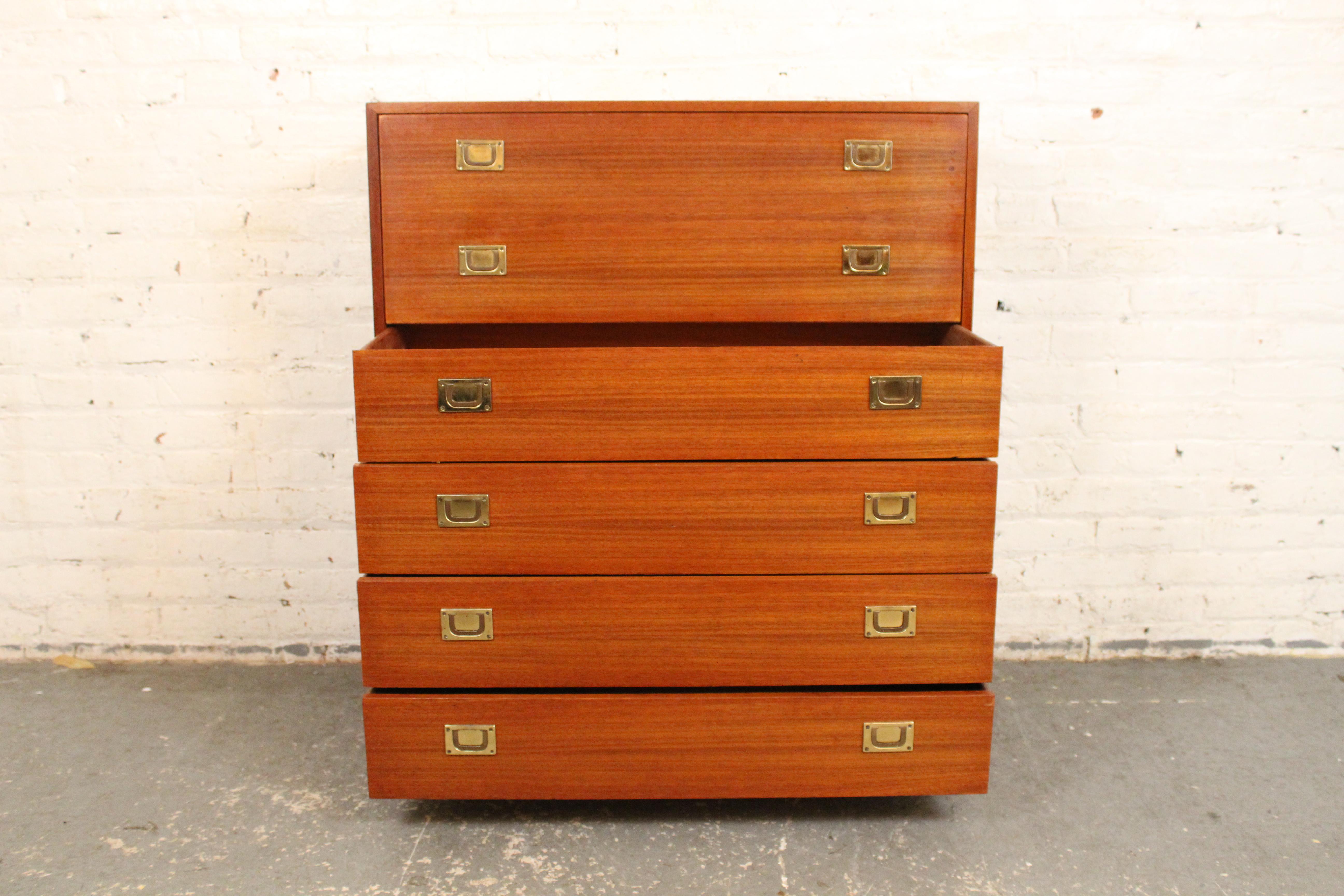 Vintage Dänischer Campaigner Sekretär aus Teakholz von Reoval (Tischlerei) im Angebot