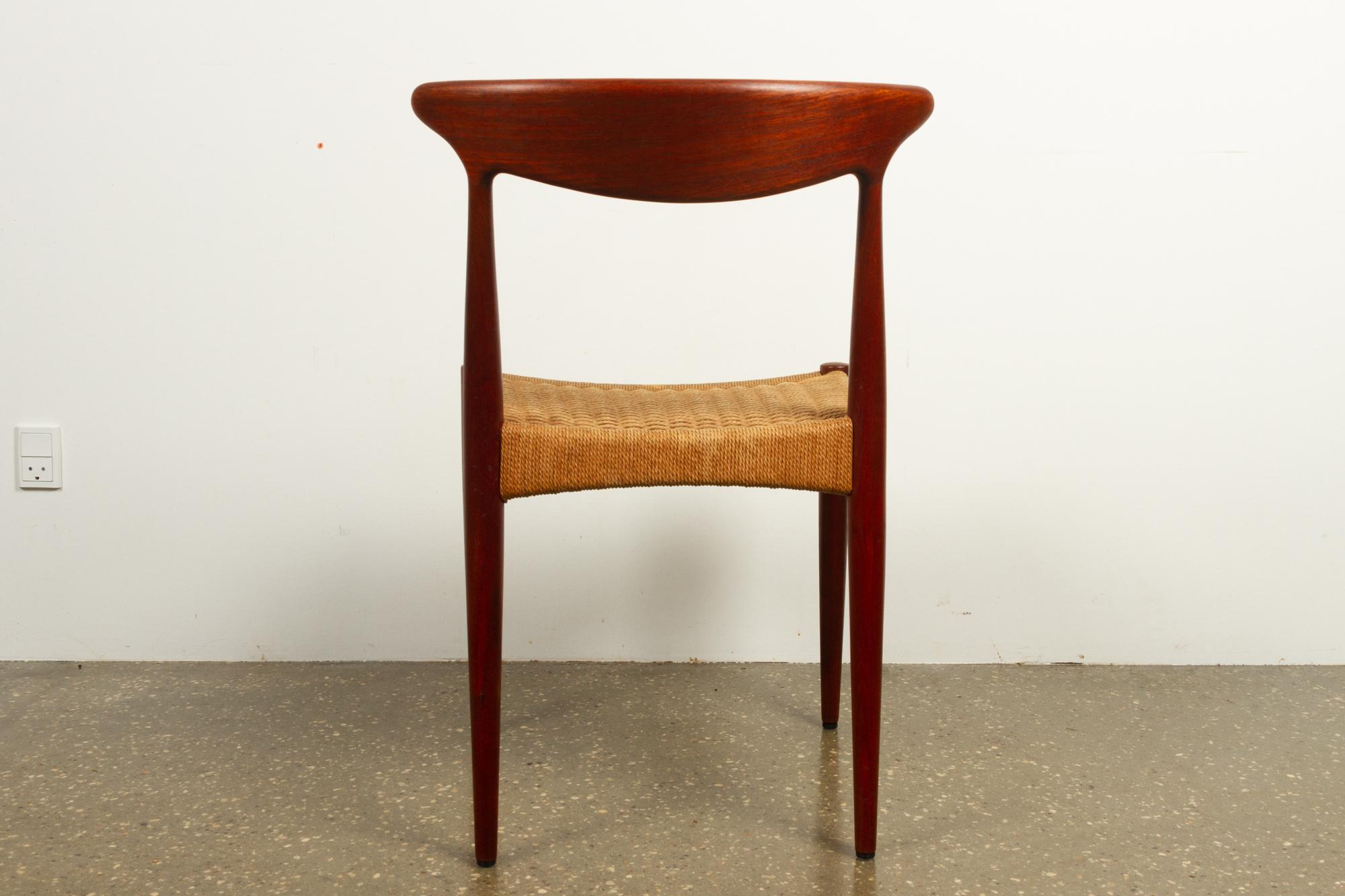 Papercord Vintage Danish Teak Chair by Arne Hovmand-Olsen for Mogens Kold, 1950s