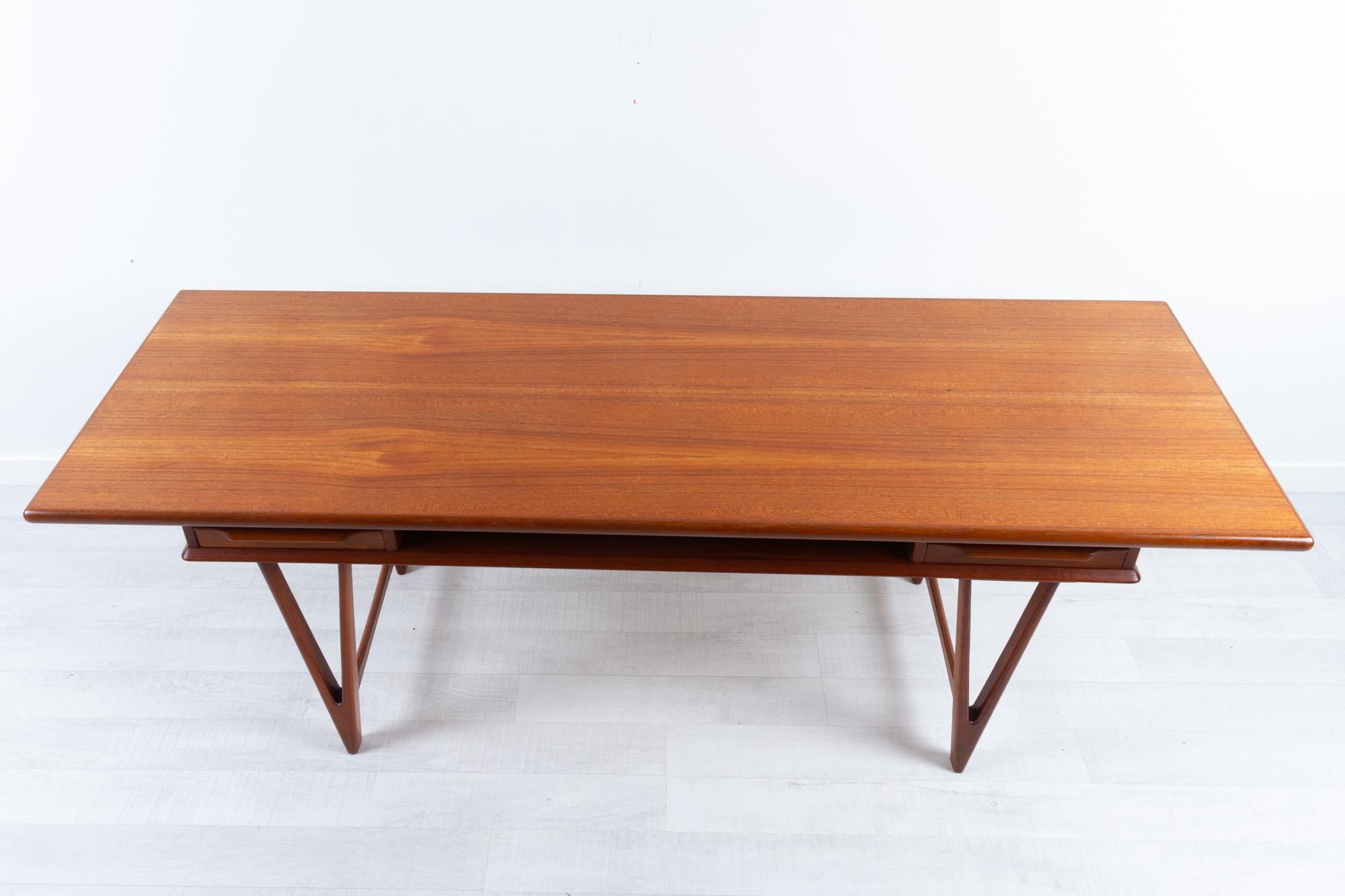 Mid-20th Century Vintage Danish Teak Coffee Table by E.W. Bach 1960s For Sale