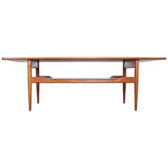 Vintage Danish Teak Coffee Table with Shelf, 1960s