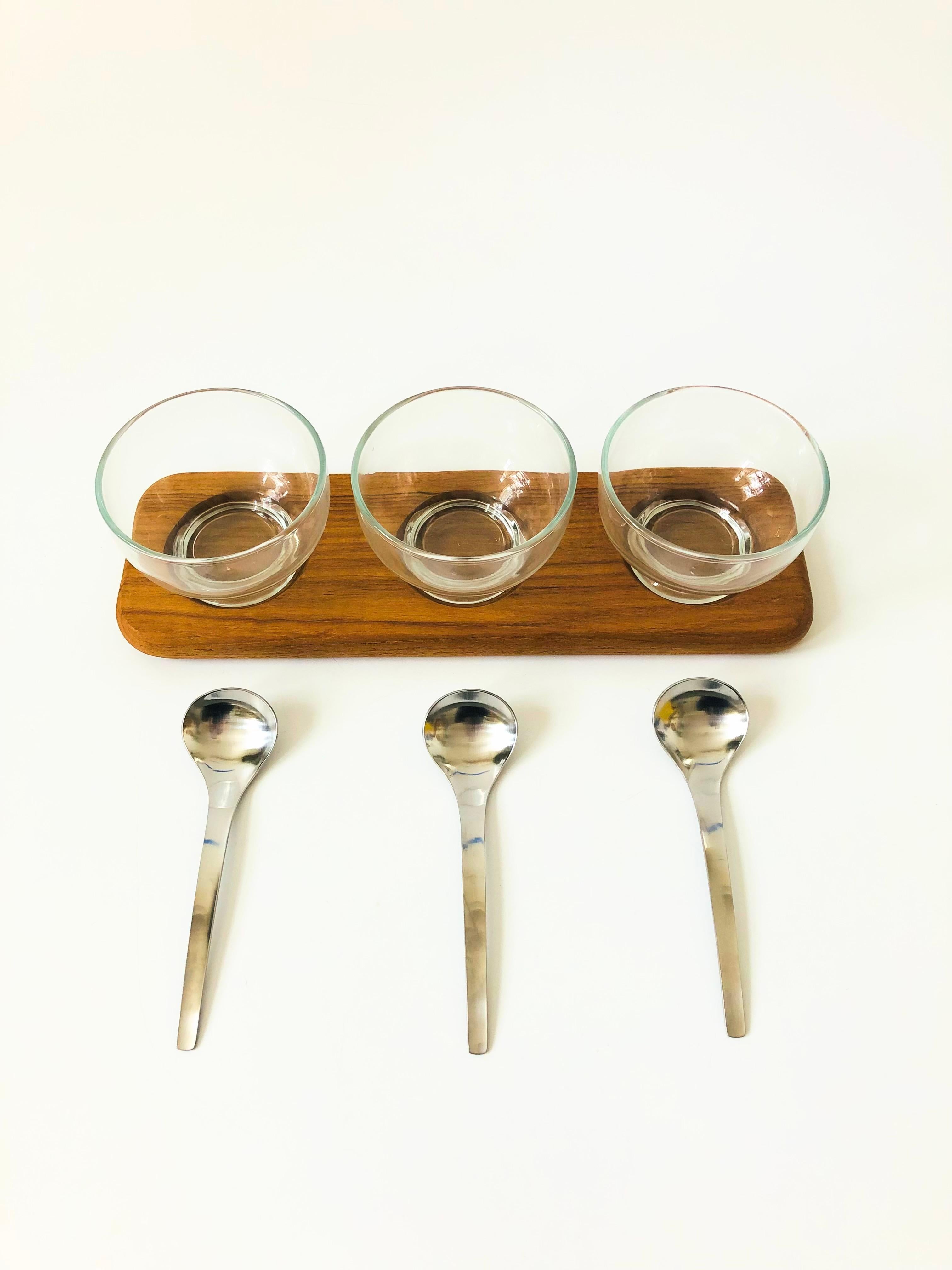 Vintage Danish Teak Condiment Set by Selandia Designs In Good Condition In Vallejo, CA