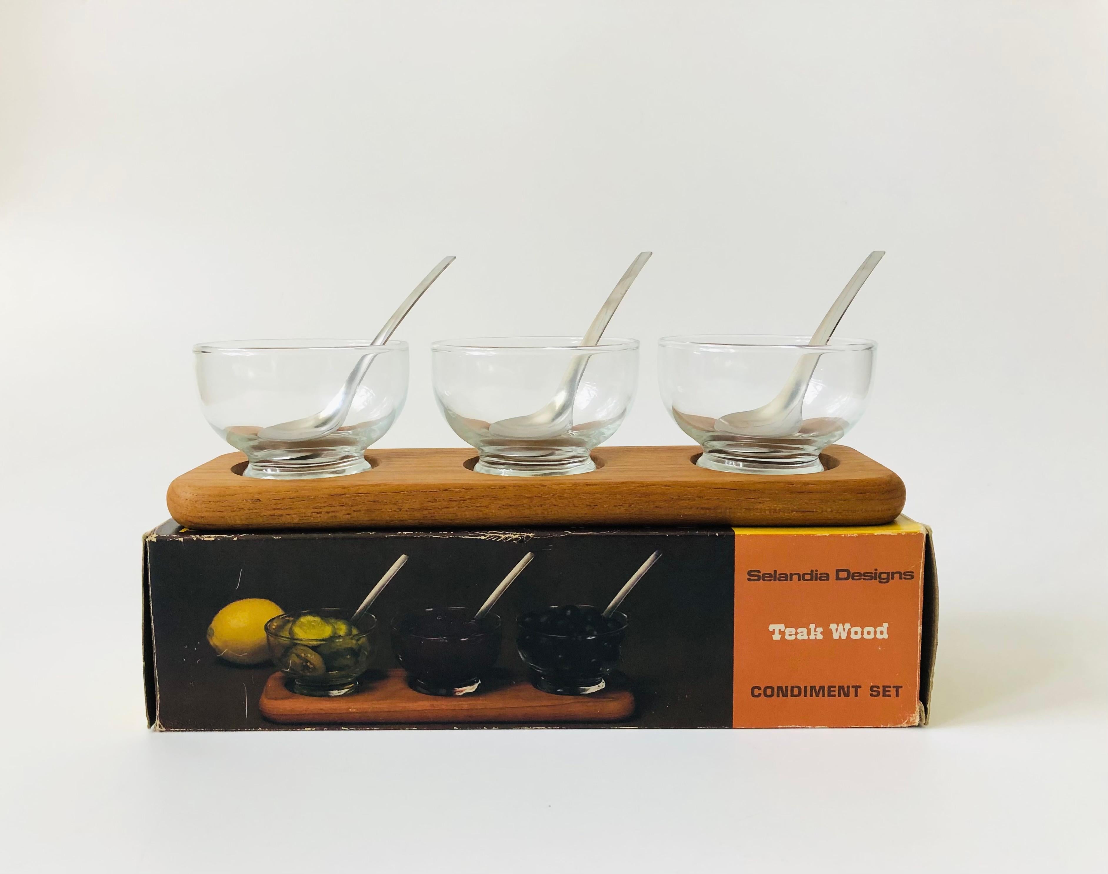 Vintage Danish Teak Condiment Set by Selandia Designs 1