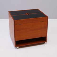 Vintage Danish Teak Cube Bar Cabinet by Randers Møbelfabrik