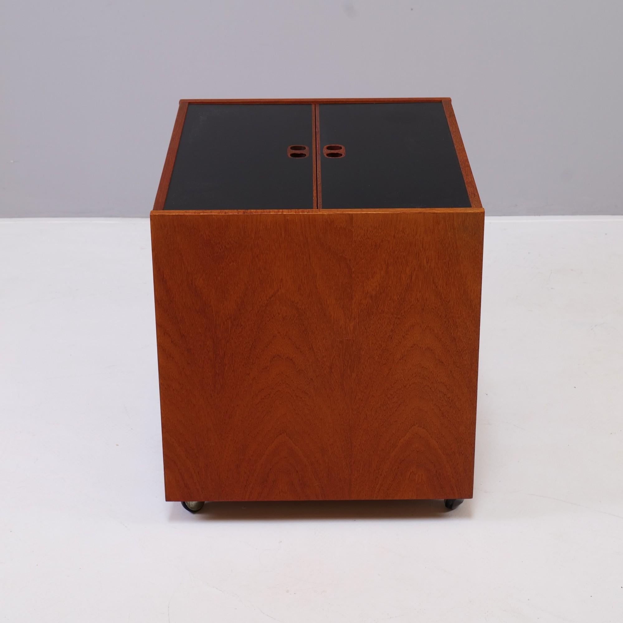 Vintage Danish Teak Cube Bar Cabinet by Randers Møbelfabrik 1