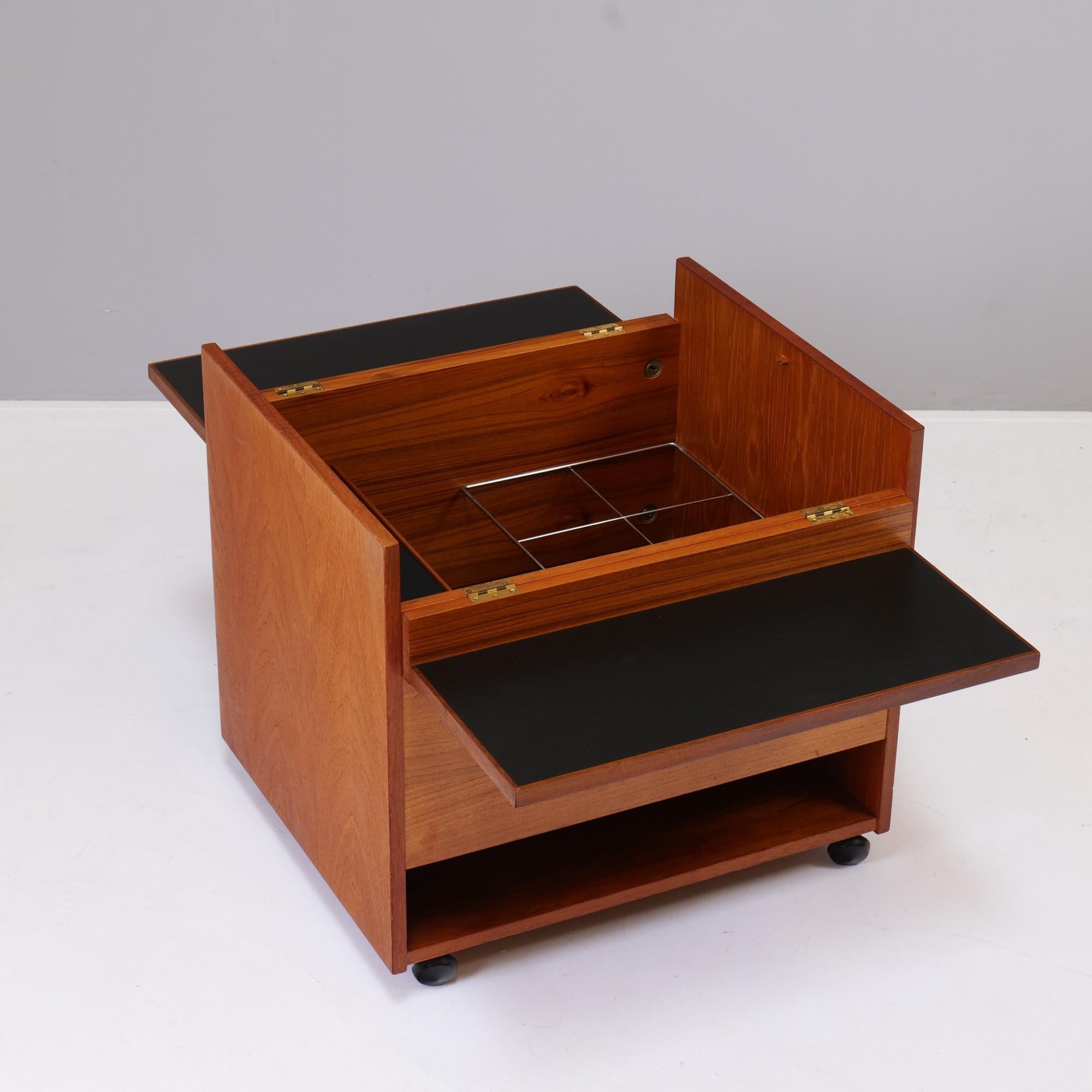 Vintage Danish Teak Cube Bar Cabinet by Randers Møbelfabrik 3