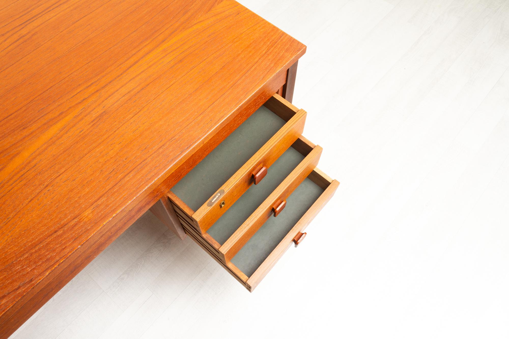 Vintage Danish Teak Desk by Domino Møbler, 1960s 7