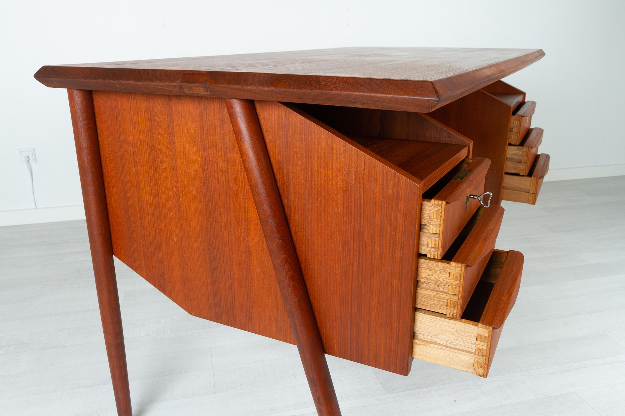 Vintage Danish Teak Desk by Tibergaard, 1960s 7