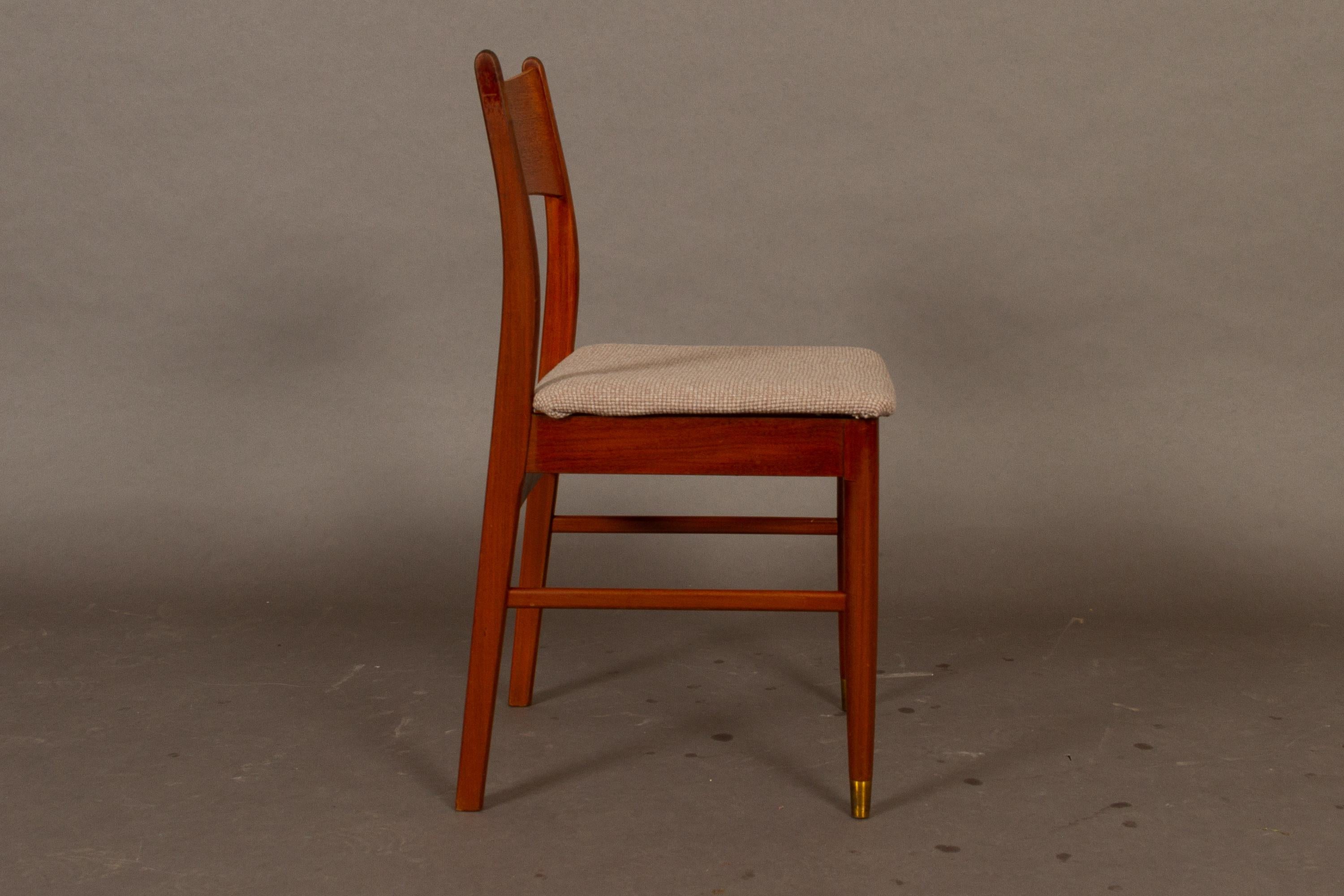 Vintage Danish Teak Dining Chairs 1950s Set of 4 3