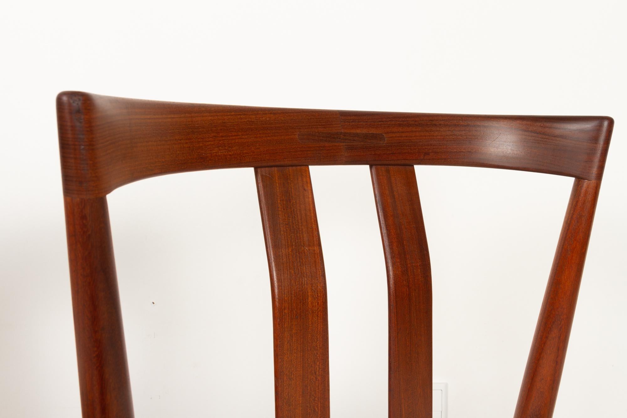 Sedie da pranzo danesi vintage in teak anni '60, set di 2 in vendita 4