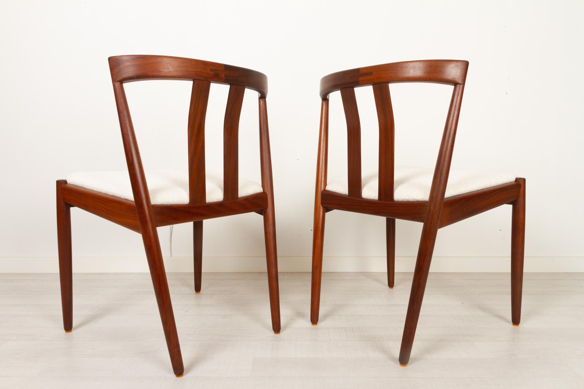 Mid-Century Modern Chaises de salle à manger vintage en teck danois, 1960, ensemble de 2 en vente