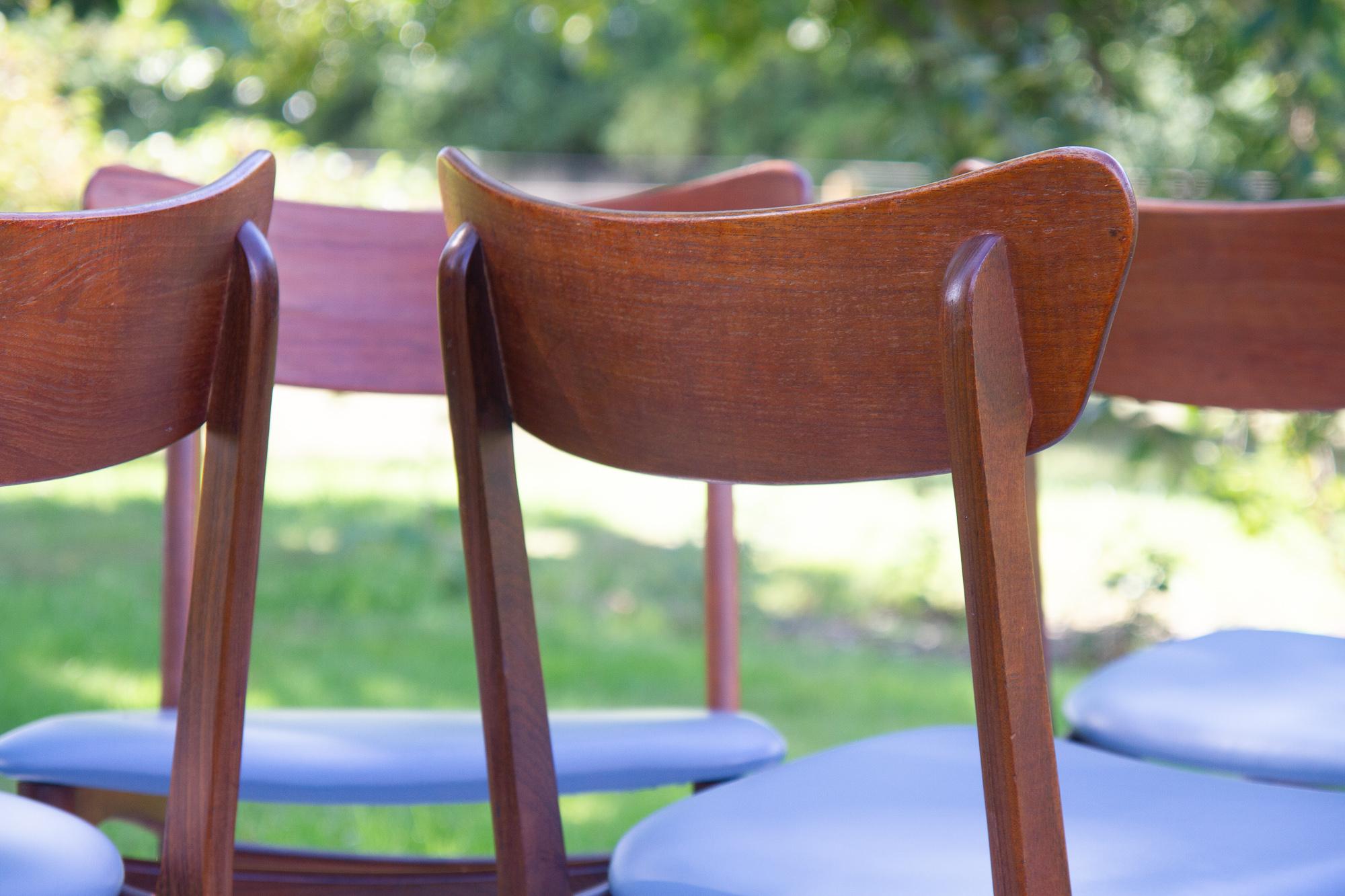 Vintage Danish Teak Dining Chairs 1960s, Set of 6 For Sale 5