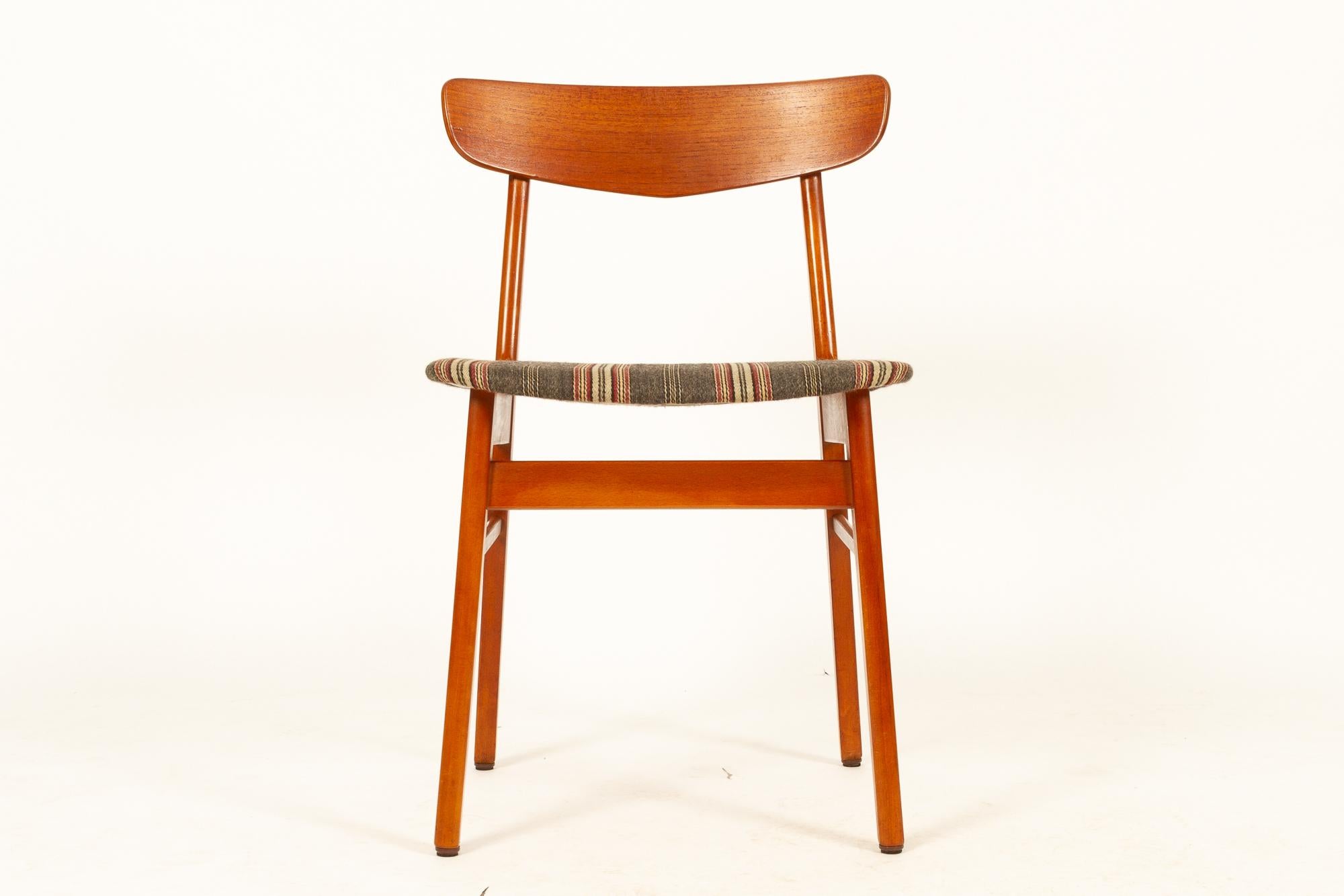 Vintage Danish Teak Dining Chairs 1960s Set of 6 6