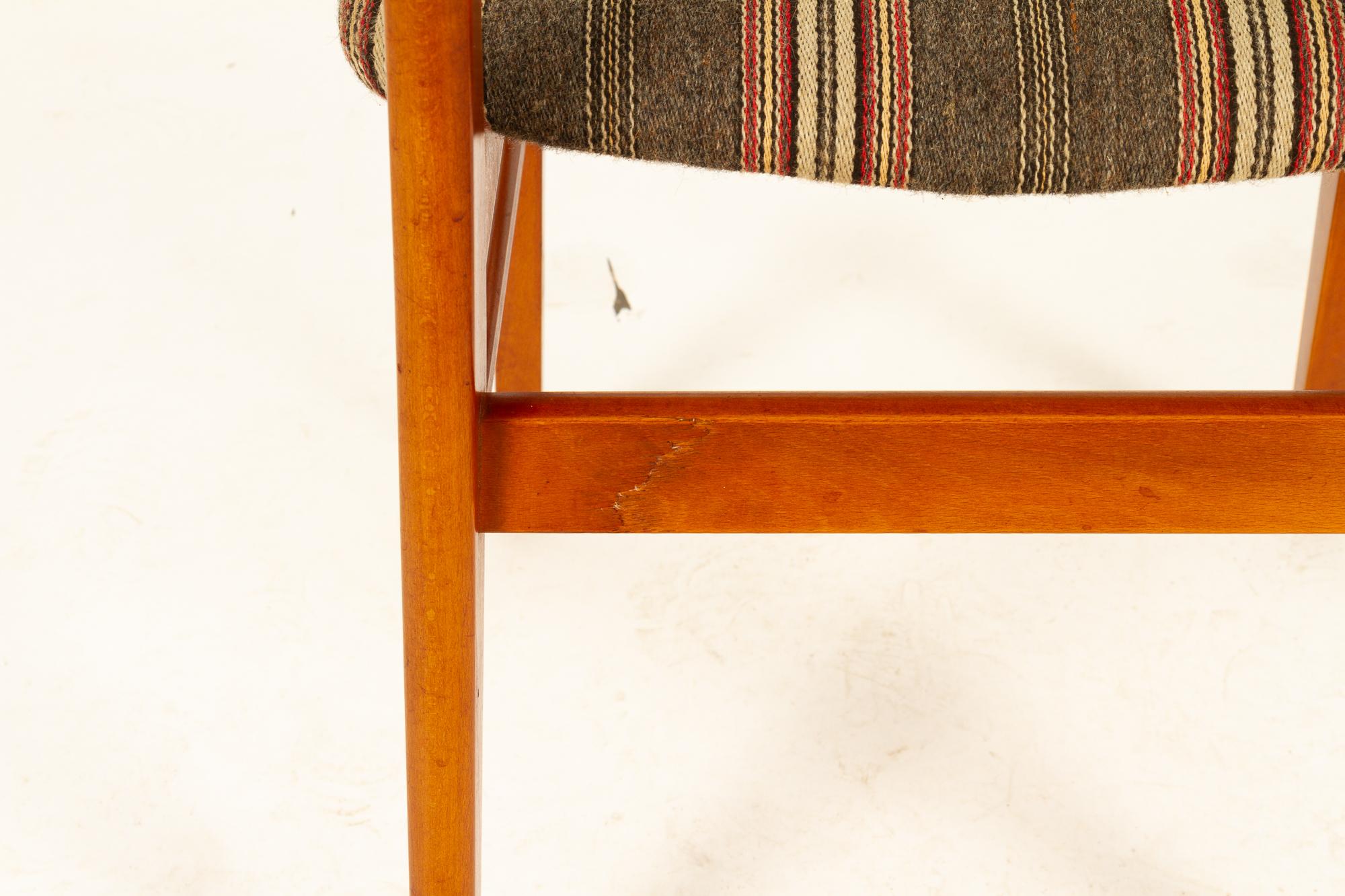 Vintage Danish Teak Dining Chairs 1960s Set of 6 8